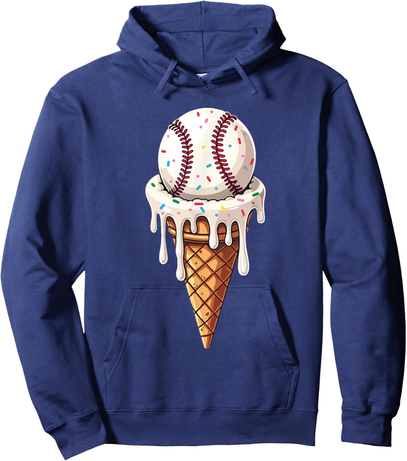 Baseball Drip with Melting Ice Cream Drippy Lovers Hoodie - Hoodie | Navy