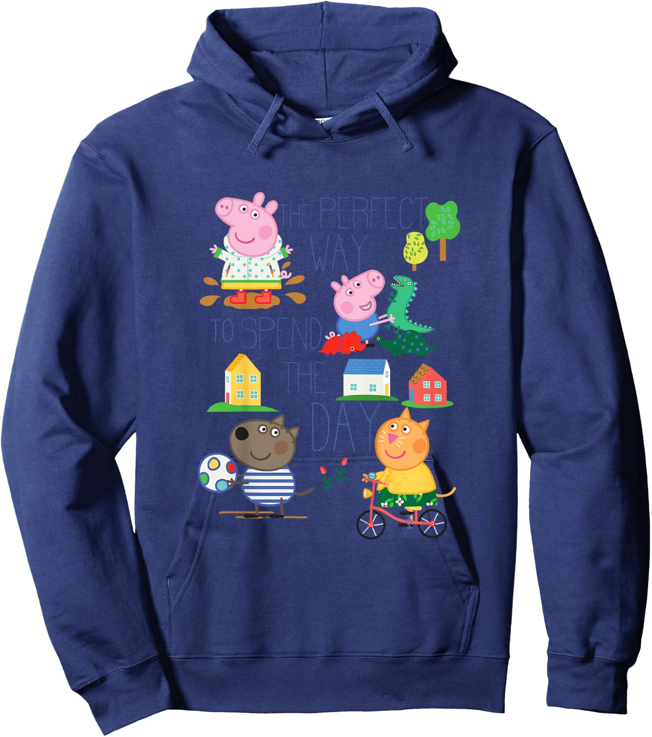 Kids Peppa Pig Peppa and George Perfect Way to Spend The Day! Hoodie - Hoodie | Navy