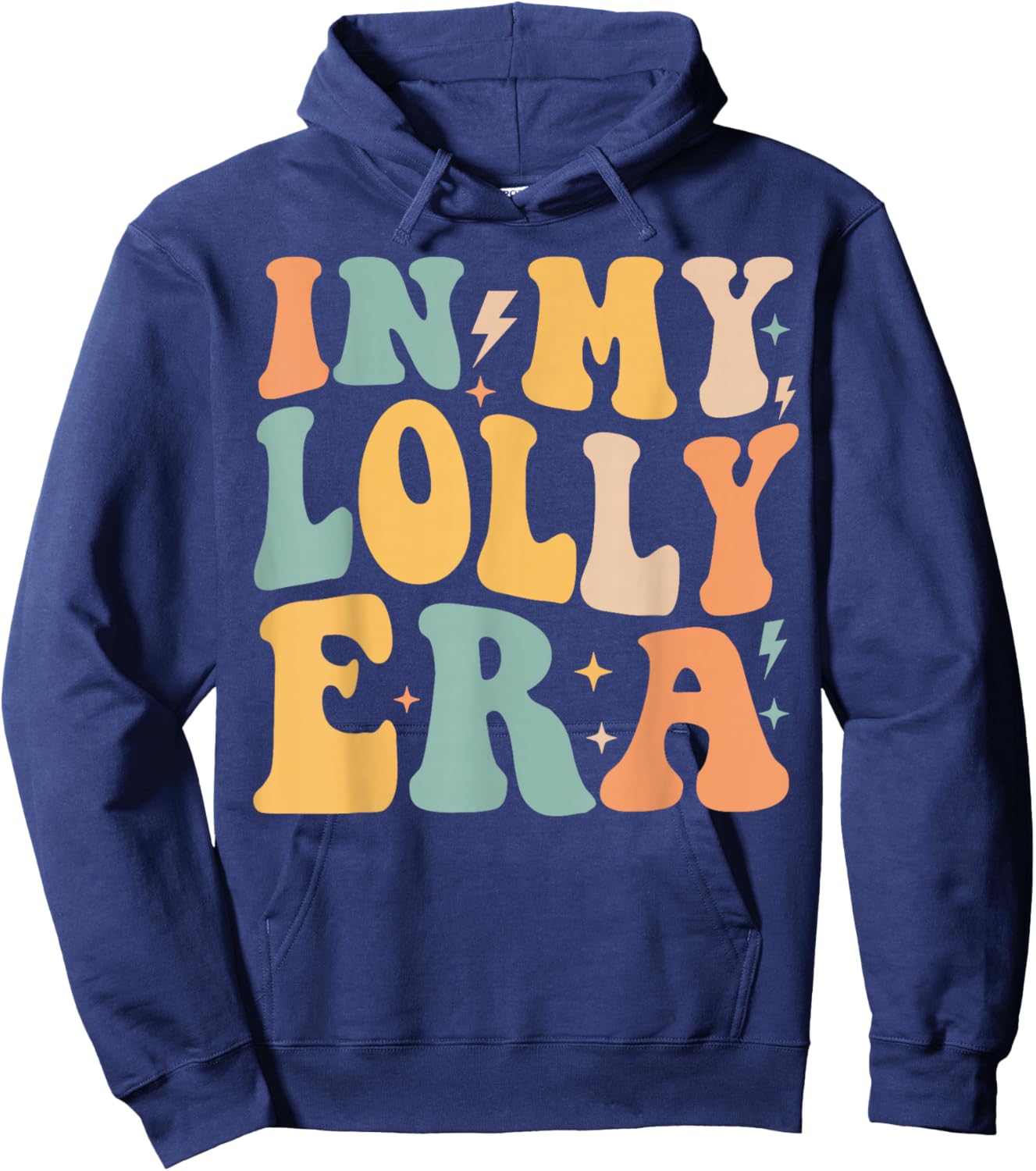 Retro Groovy In My Lolly Era Mother's Day Hoodie - Hoodie | Navy
