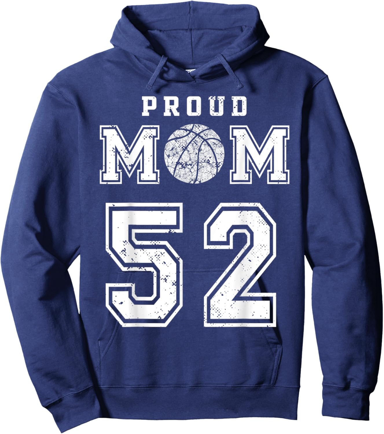 Custom Proud Basketball Mom Number 52 Personalized Hoodie - Hoodie | Navy
