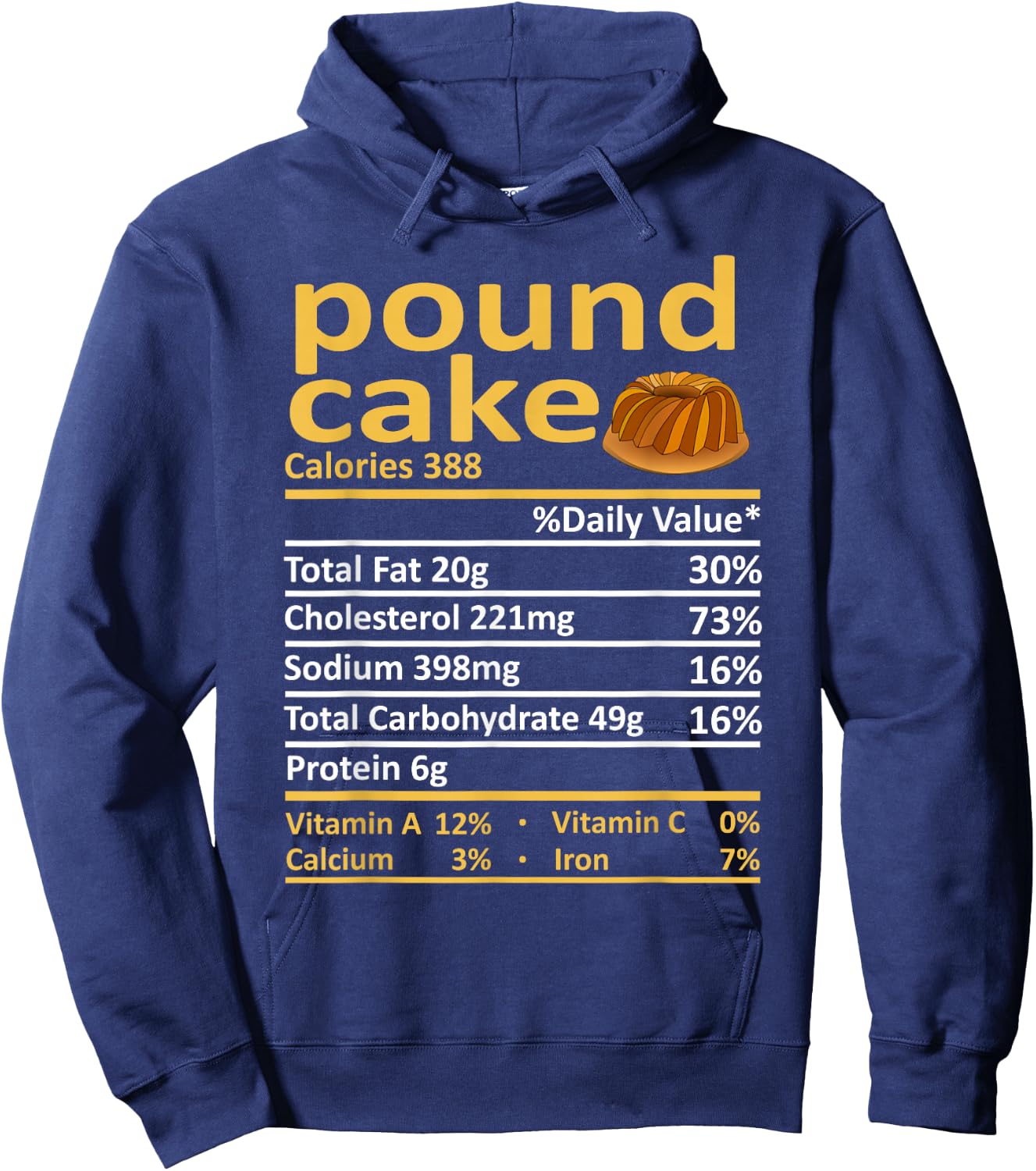 Pound Cake Nutrition Food Thanksgiving Costume Christmas Hoodie - Hoodie | Navy