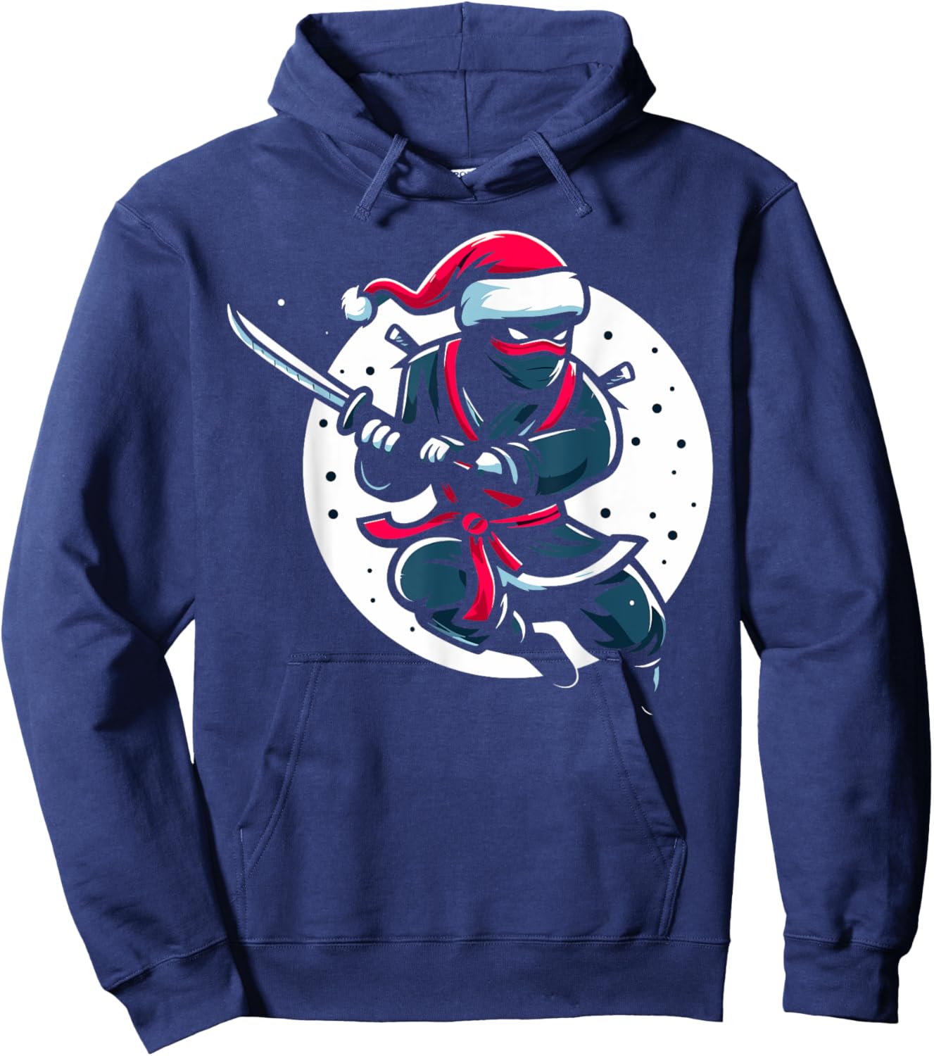 Funny Christmas Ninja Santa Hat for Boys Kids Ninja Lovers Hoodie - Hoodie | Navy