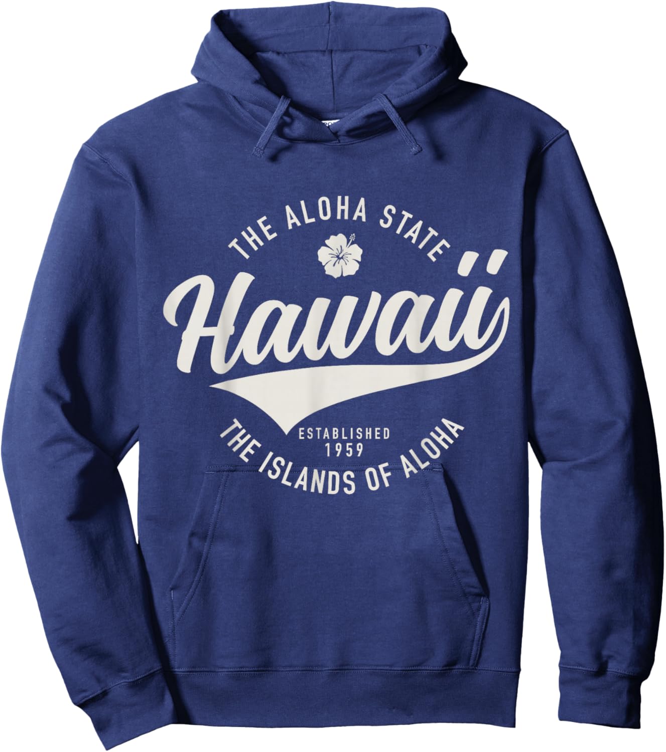 Hawaii The Aloha State Hawaiian Islands Souvenir Vintage Hoodie - Hoodie | Navy