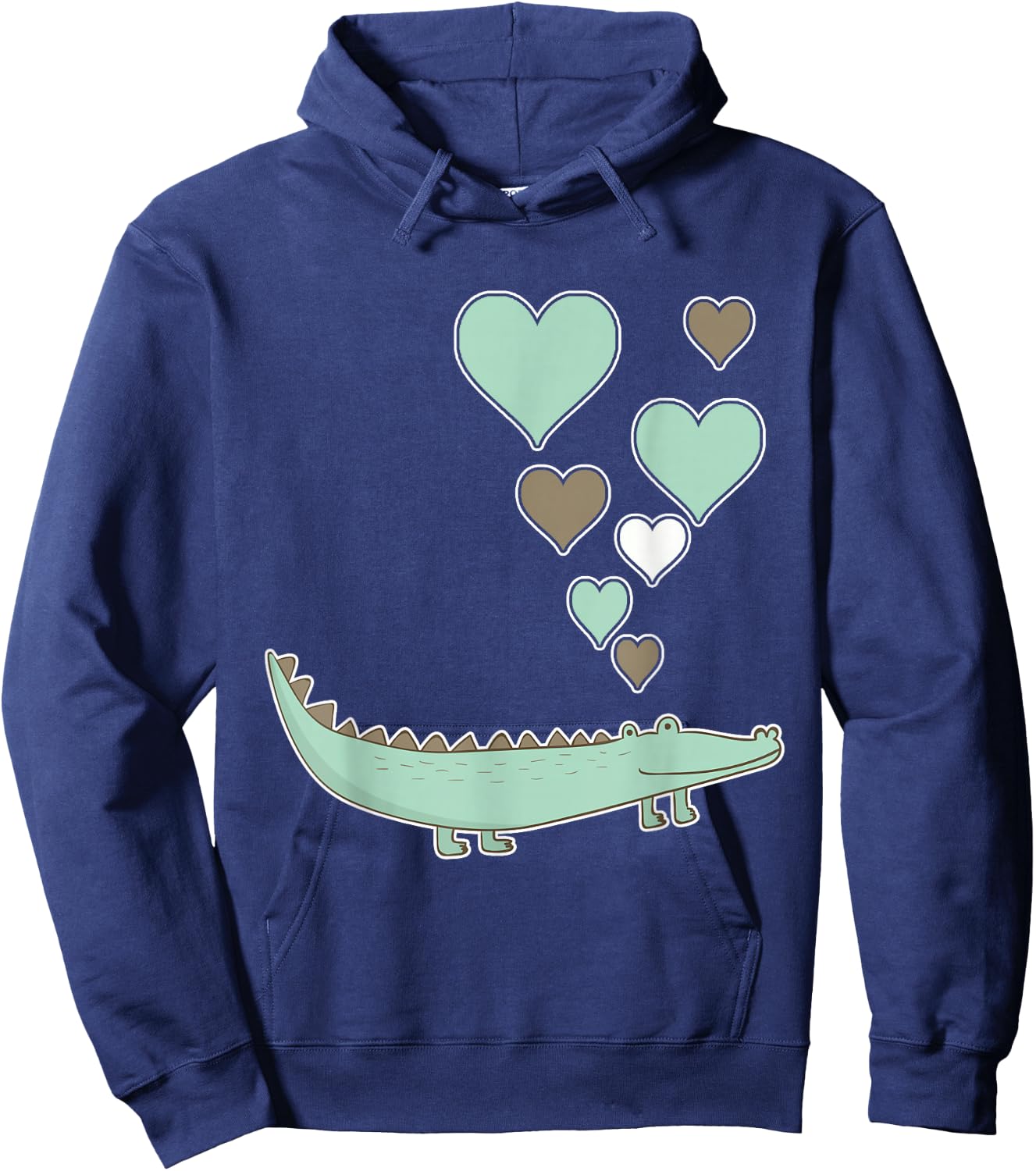 Cute Alligator with Hearts - I Love Alligators Hoodie - Hoodie | Navy