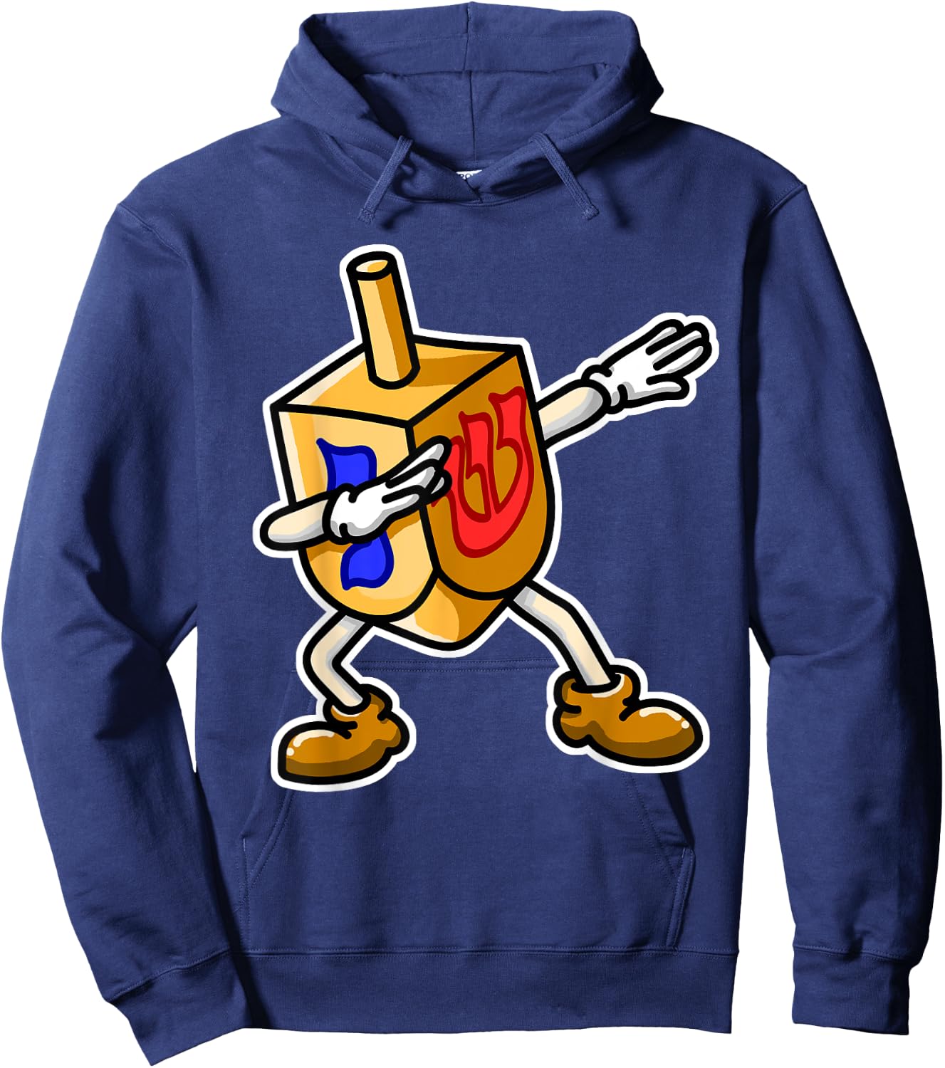 Dabbing Dreidel Shirt, Funny Chanukah Gifts for Kids, Dab Hoodie - Hoodie | Navy