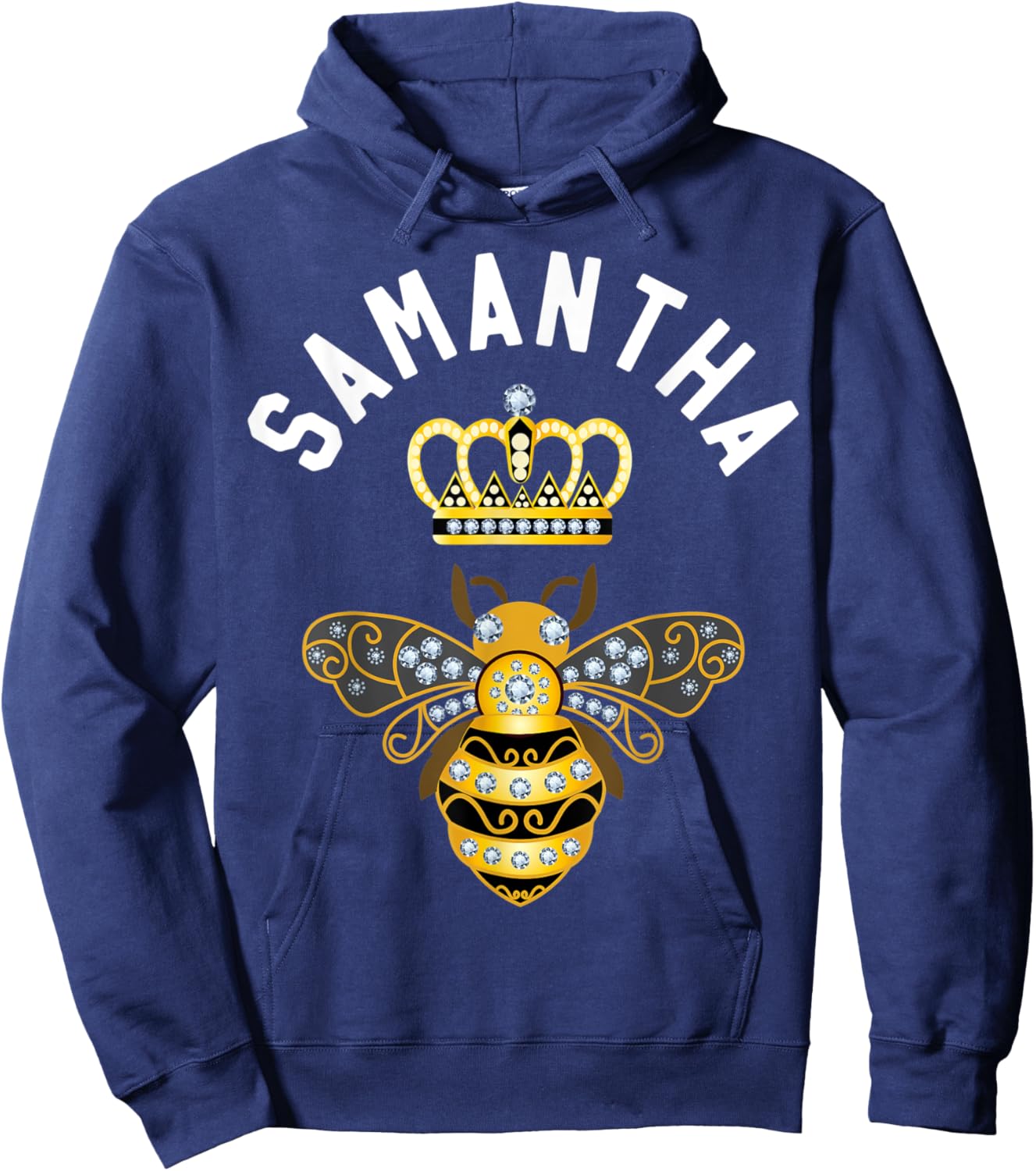 Samantha Name Samantha Birthday Queen Crown Bee Samantha Hoodie - Hoodie | Navy