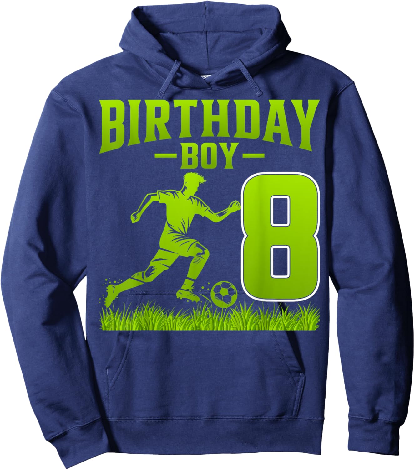 Kids Soccer Lover 8 Years Old 8th Birthday Boy Hoodie - Hoodie | Navy