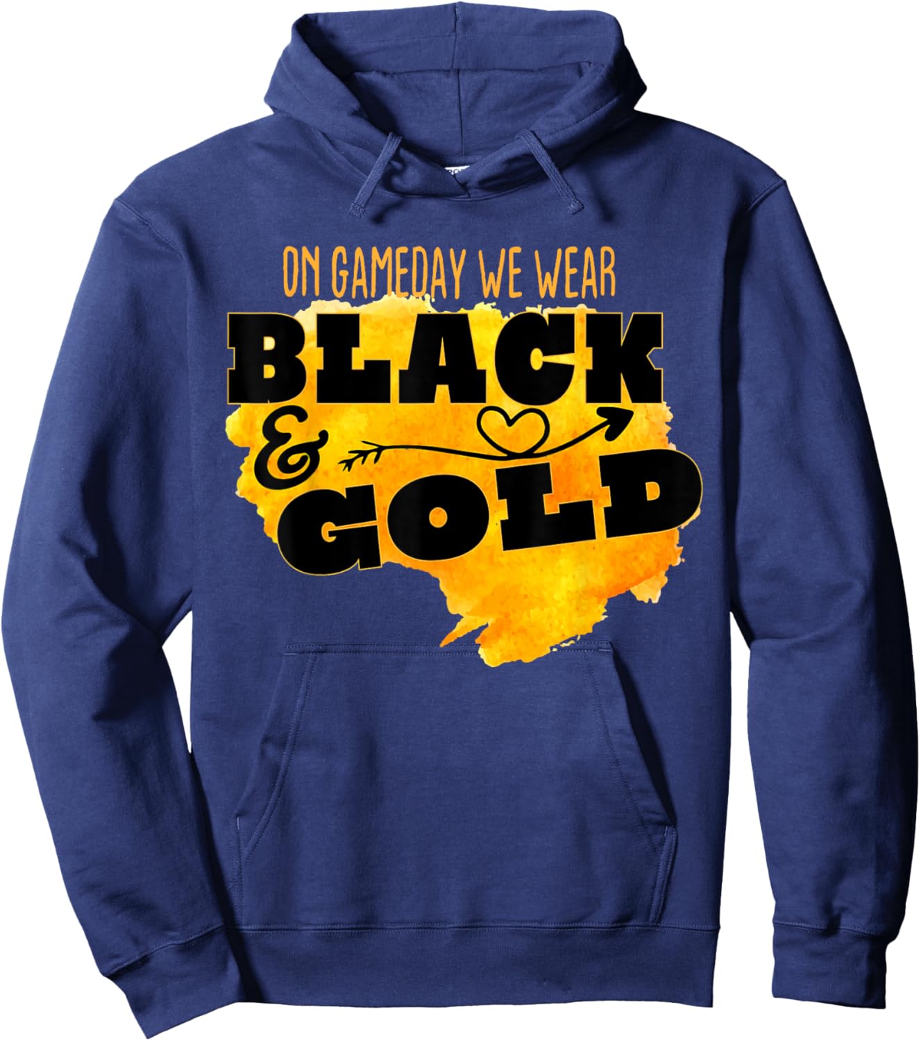 Black GoldGame Day Group Shirt for High School Football Hoodie - Hoodie | Navy