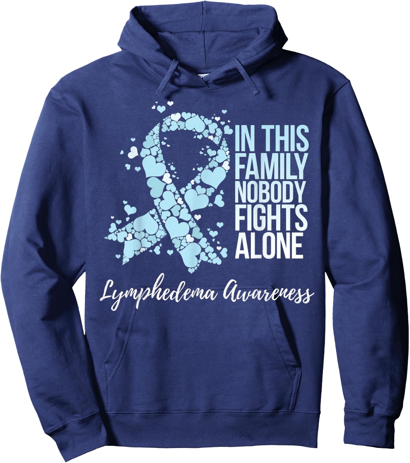 Family Support Lymphedema Awareness Hoodie - Hoodie | Navy