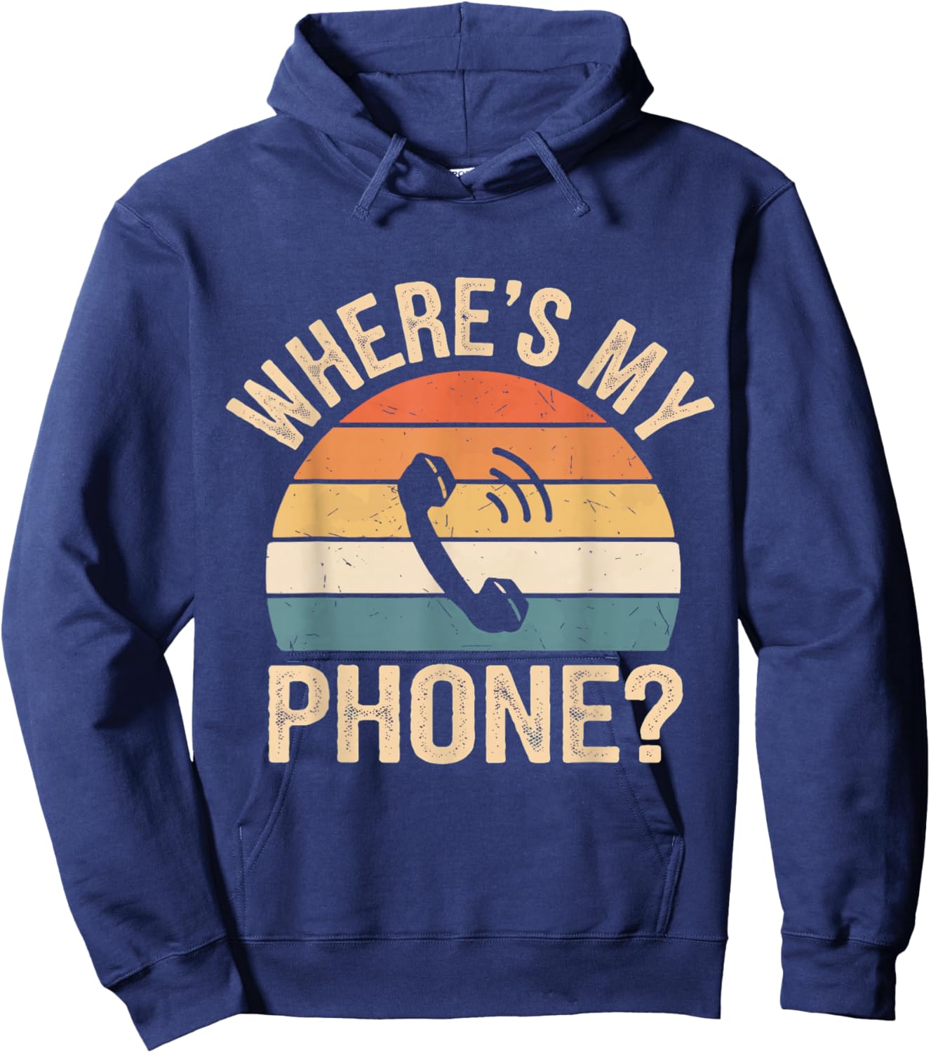 Vintage Where's My Phone Smartphone Pay Phone Funny Retro Hoodie - Hoodie | Navy