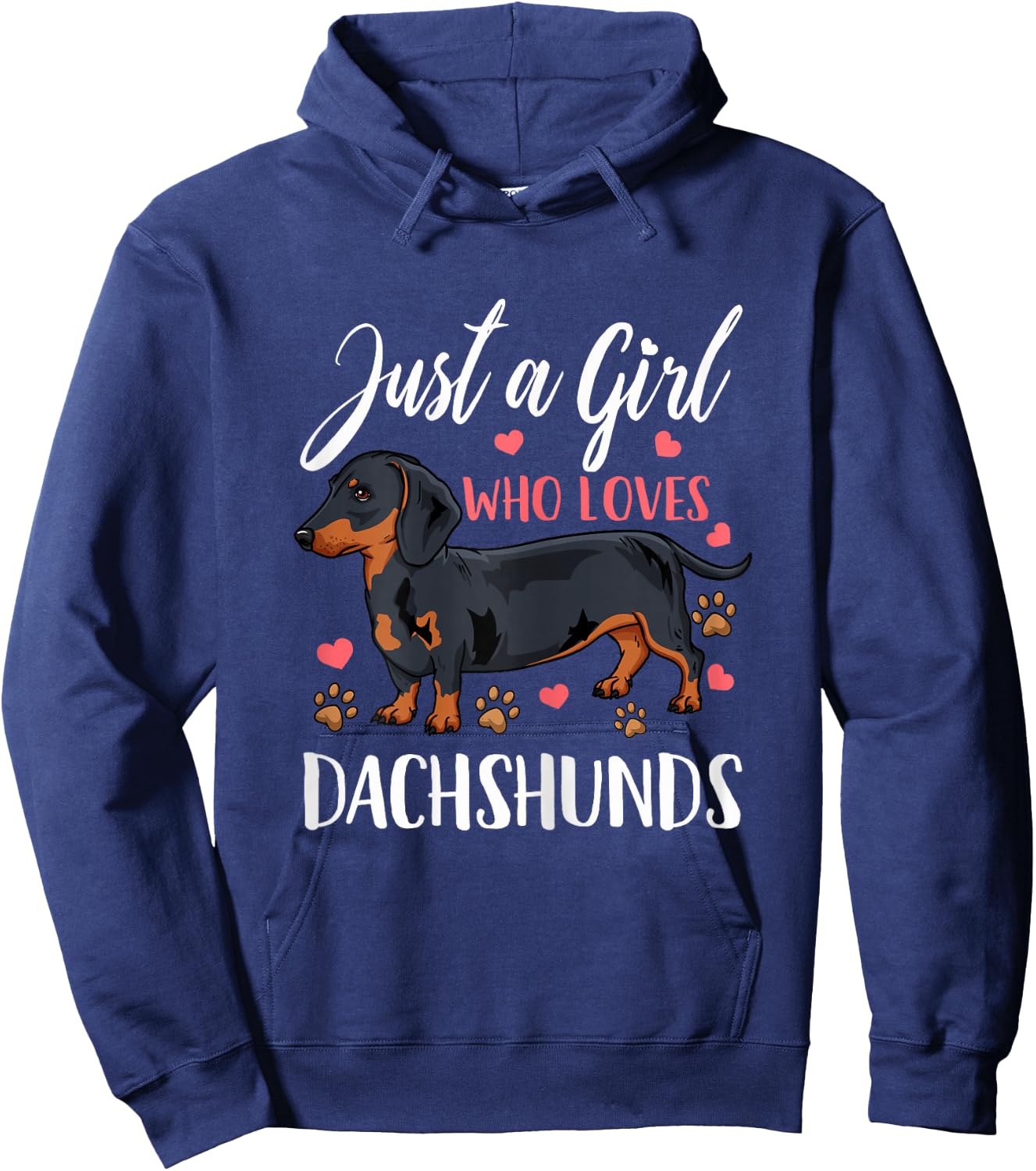 Dachshund Just A Girl Who Loves Dachshunds Gift Hoodie - Hoodie | Navy