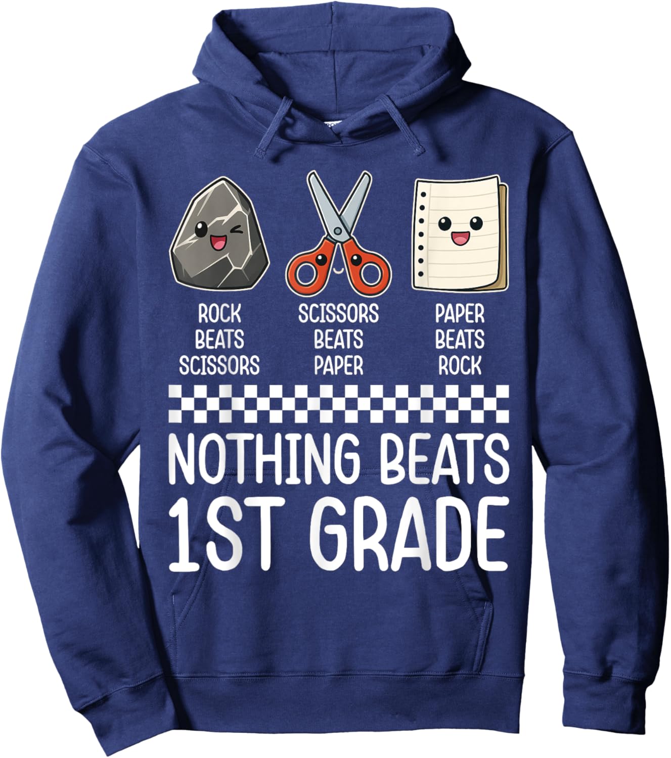 Nothing Beats 1st Grade Funny Back to School Kids Teachers Hoodie - Hoodie | Navy