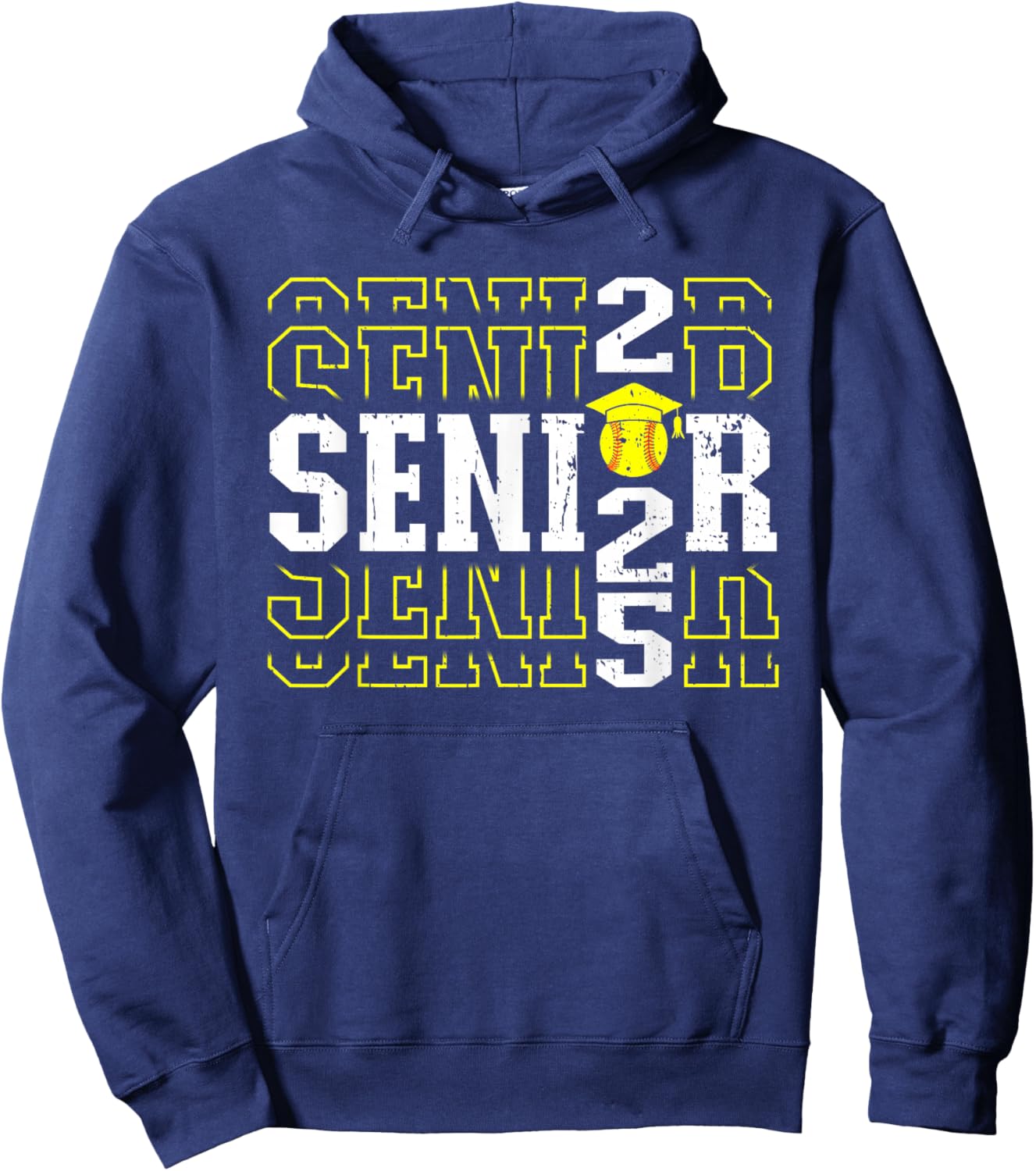 Senior 2025 Softball Class of 2025 Graduation Hoodie - Hoodie | Navy