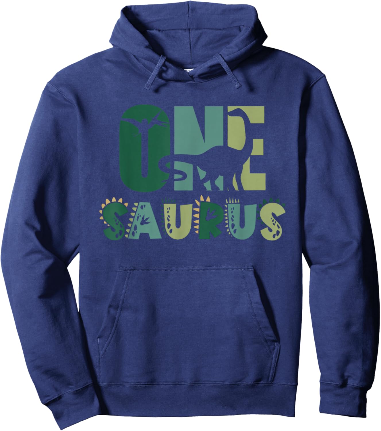 One Saurus First 1st Birthday Dinosaur Boy Toddler Kids Hoodie - Hoodie | Navy