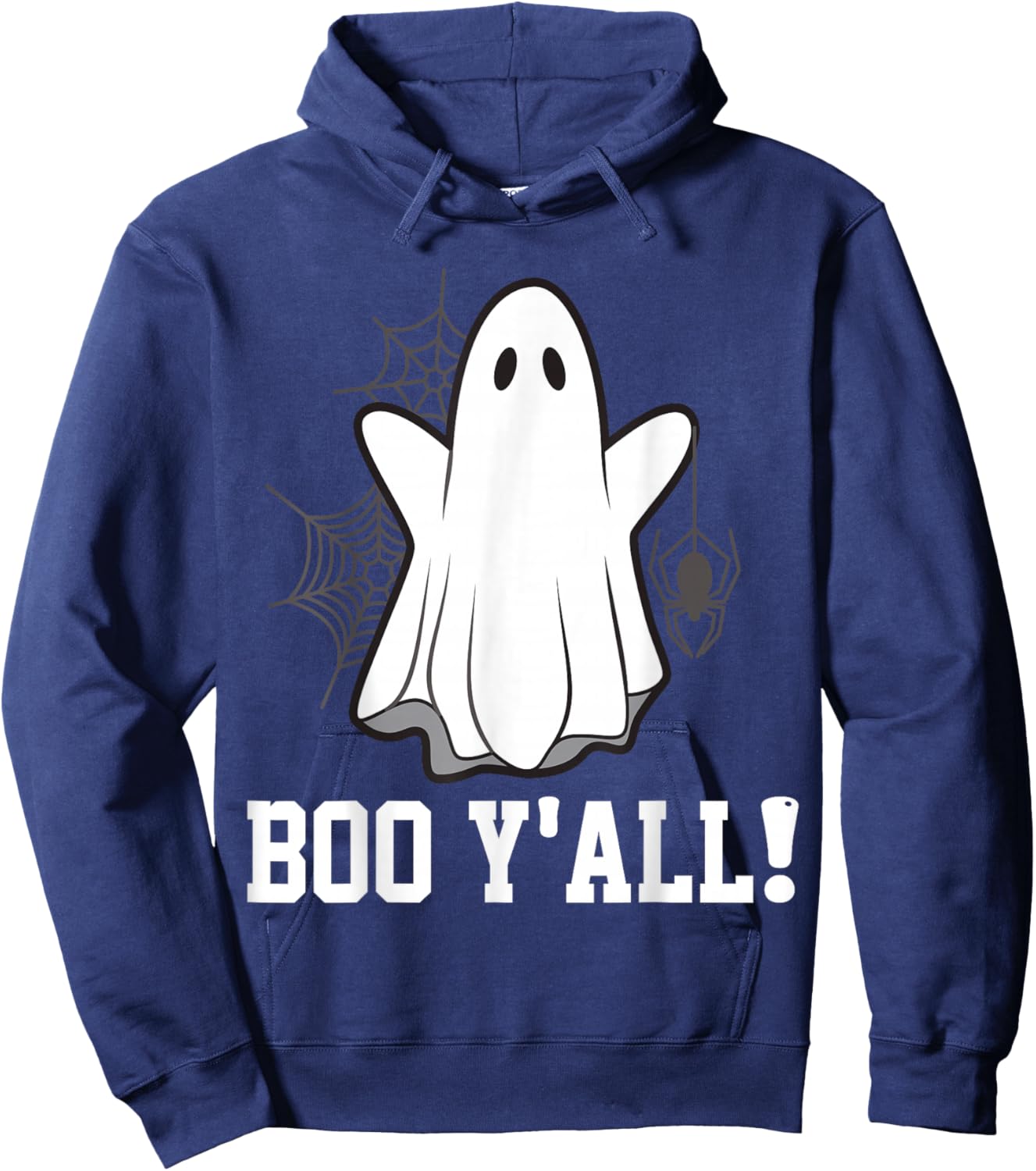Boo Y'all Funny Ghost Halloween Hoodie - Hoodie | Navy