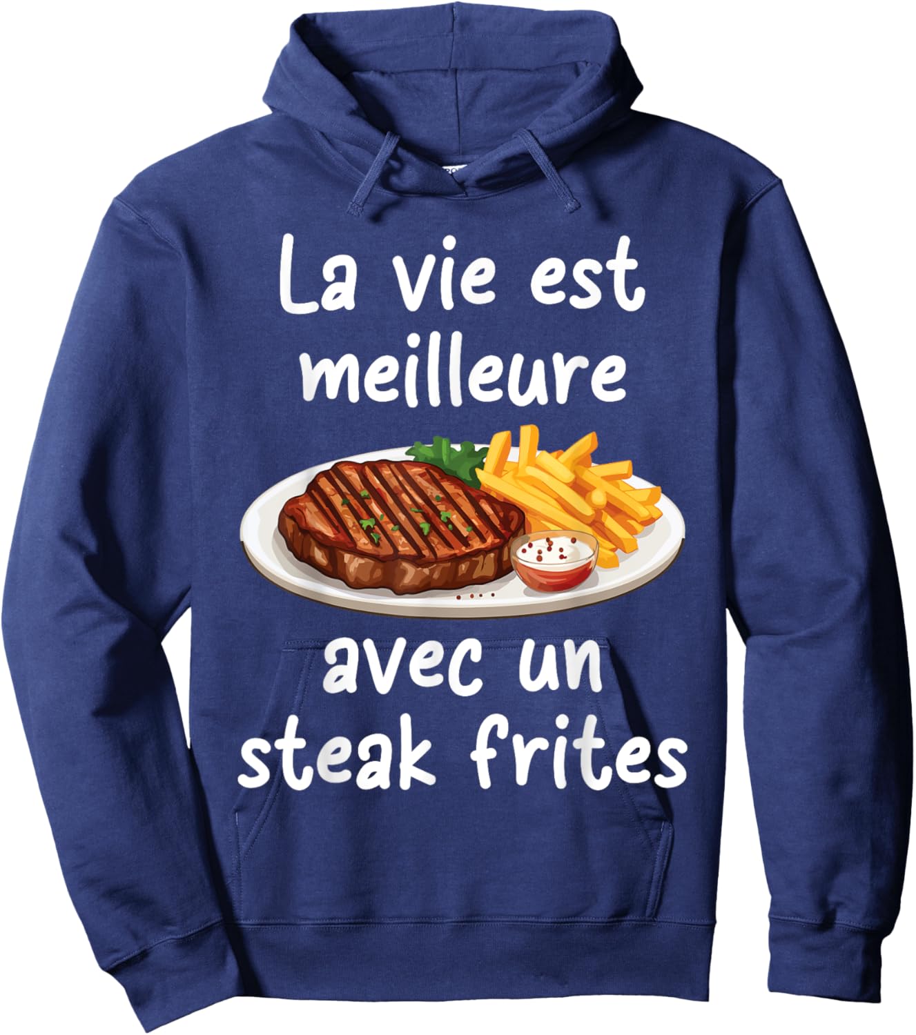 Life is better with a steak fries | Kitchen Recipe Hoodie - Hoodie | Navy