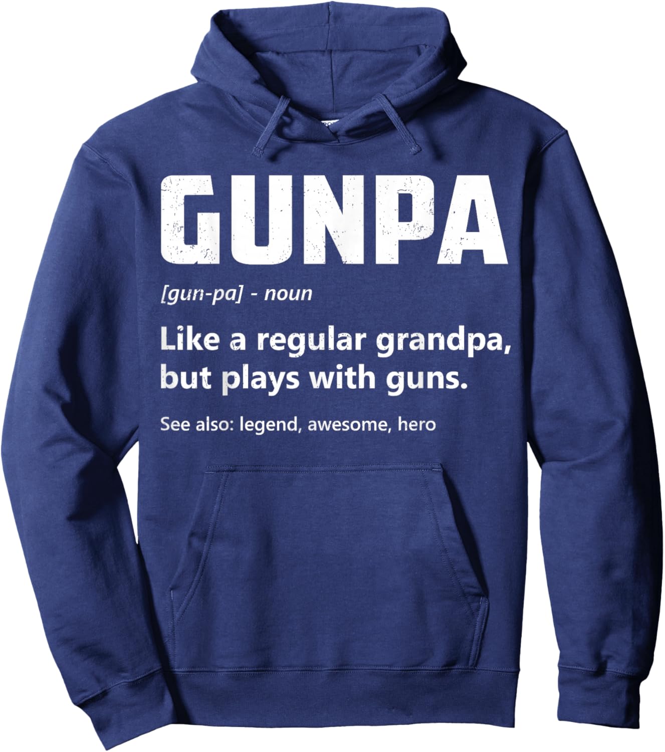 Gunpa Definition Funny Gun Lover Grandpa Pro Gun Enthusiast Hoodie - Hoodie | Navy