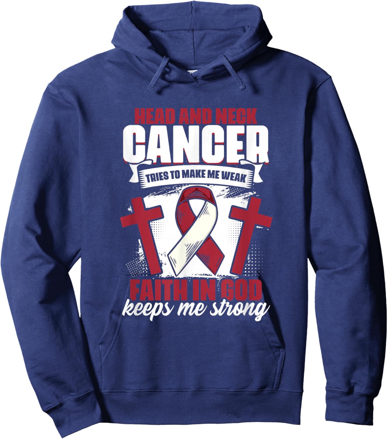 Faith In God - Oral Throat Head And Neck Cancer Awareness Hoodie - Hoodie | Navy