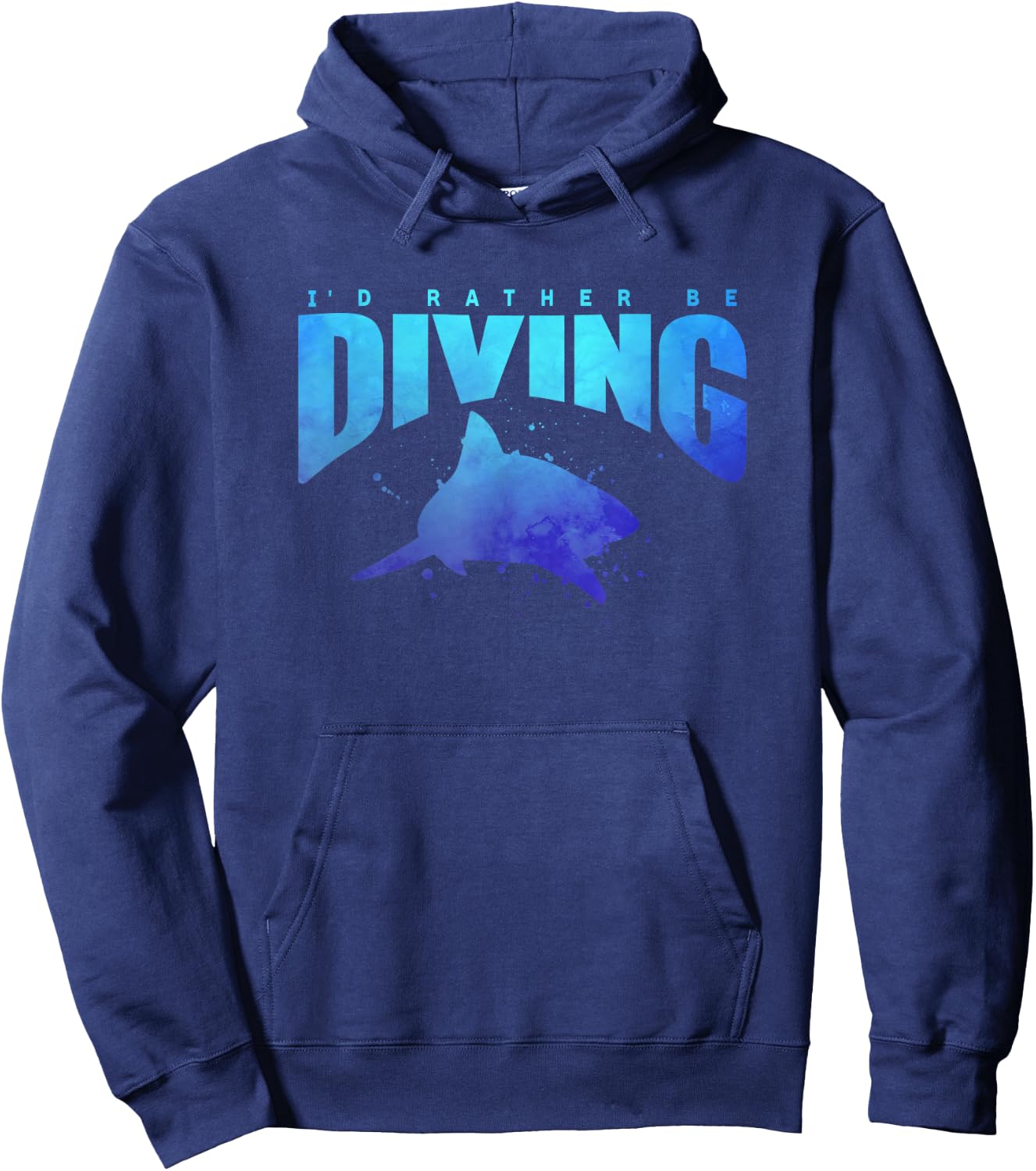 I'D RATHER BE DIVING Shark Beach Lover Snorkel Scuba Diver Hoodie - Hoodie | Navy