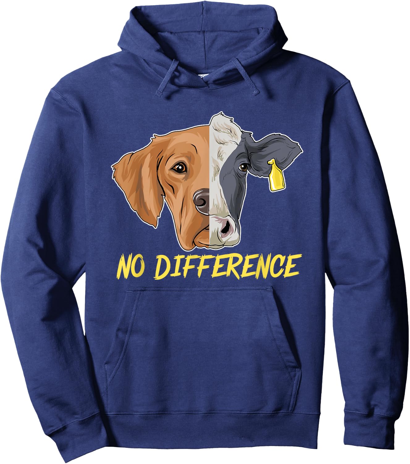 No Difference Vegan Vegetarian Gift Cow Dog Animal Lover Women Girls Kids Hoodie - Hoodie | Navy