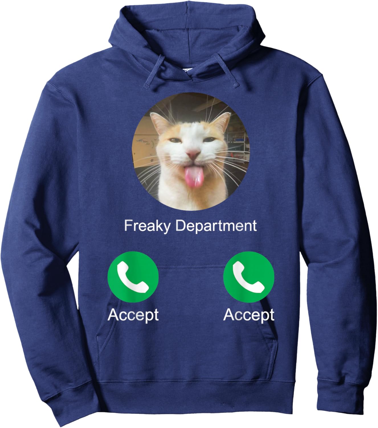 Freaky Department Calling Silly Cat Meme Hoodie - Hoodie | Navy