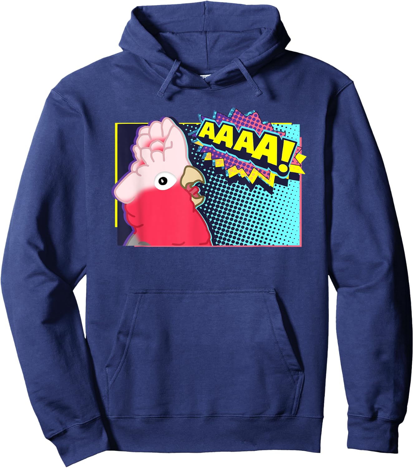 Screaming Galah Cockatoo Comic, Birb Memes, Funny parrot Hoodie - Hoodie | Navy