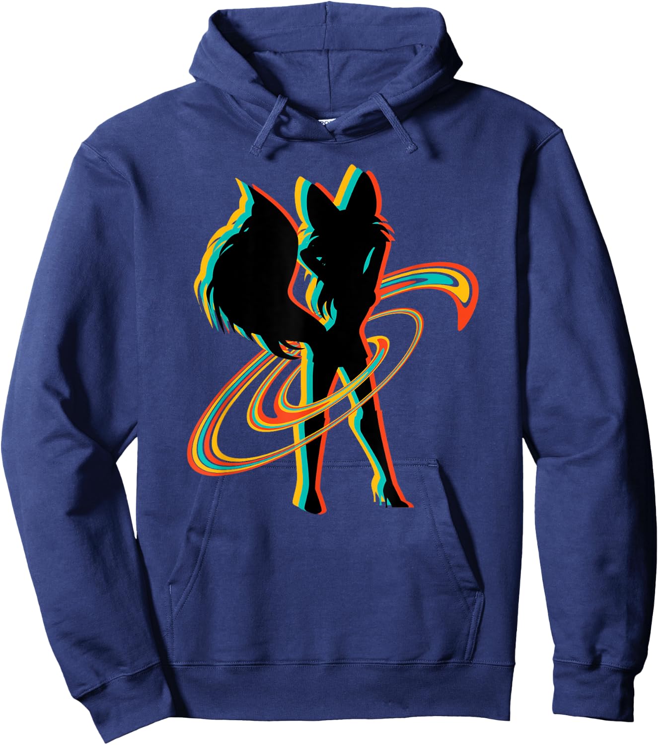 Retro Sexy Fox Anthropomorphic Furry Fandom Cosplay Fursona Hoodie - Hoodie | Navy