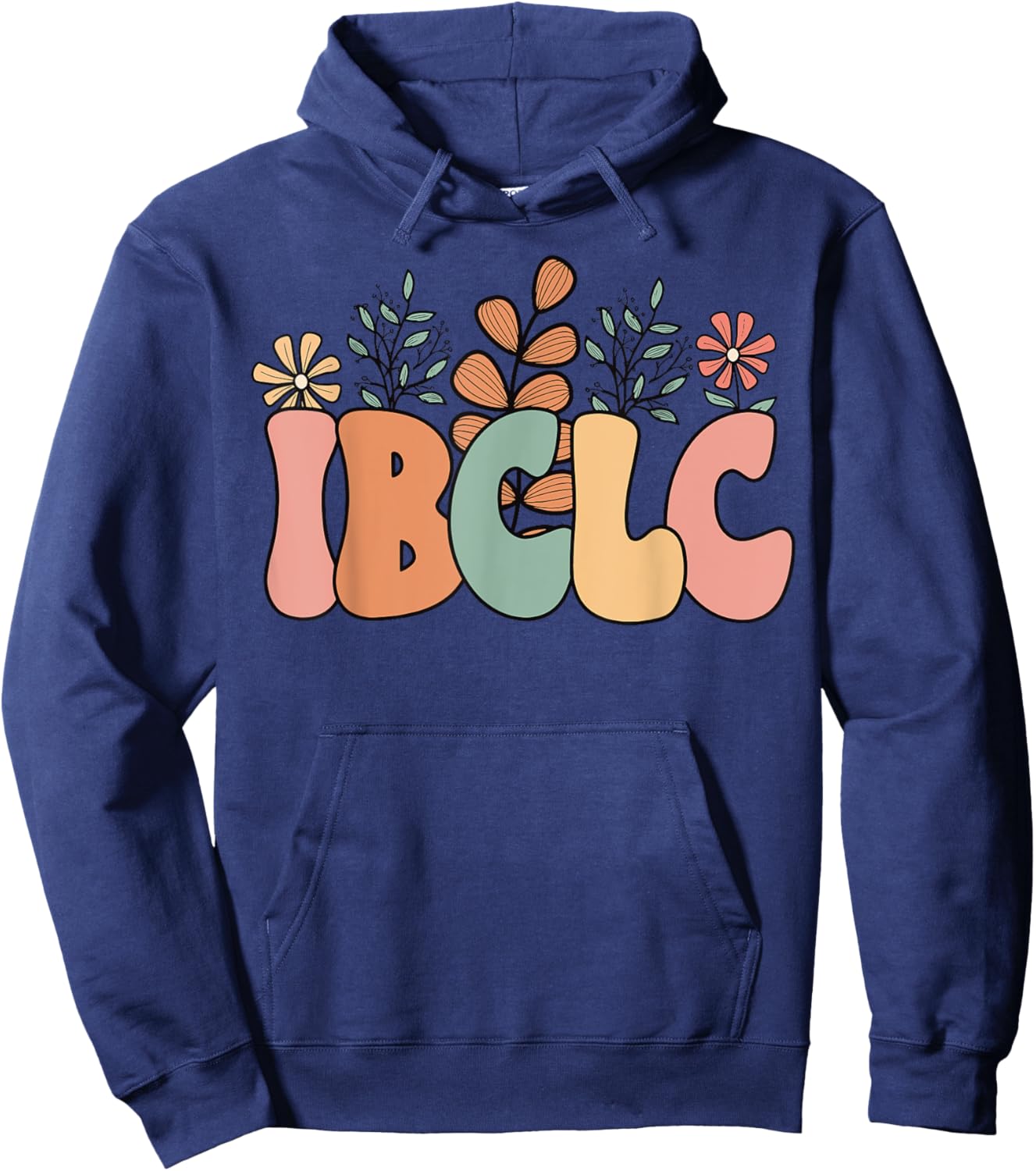 Retro Wildflower IBCLC Breastfeeding Lactation Consultant Hoodie - Hoodie | Navy