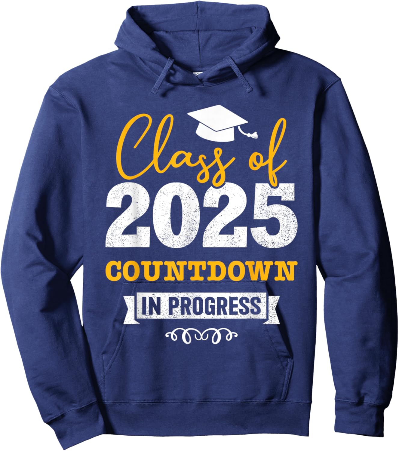 Class of 2025 countdown in progress senior graduate Hoodie - Hoodie | Navy