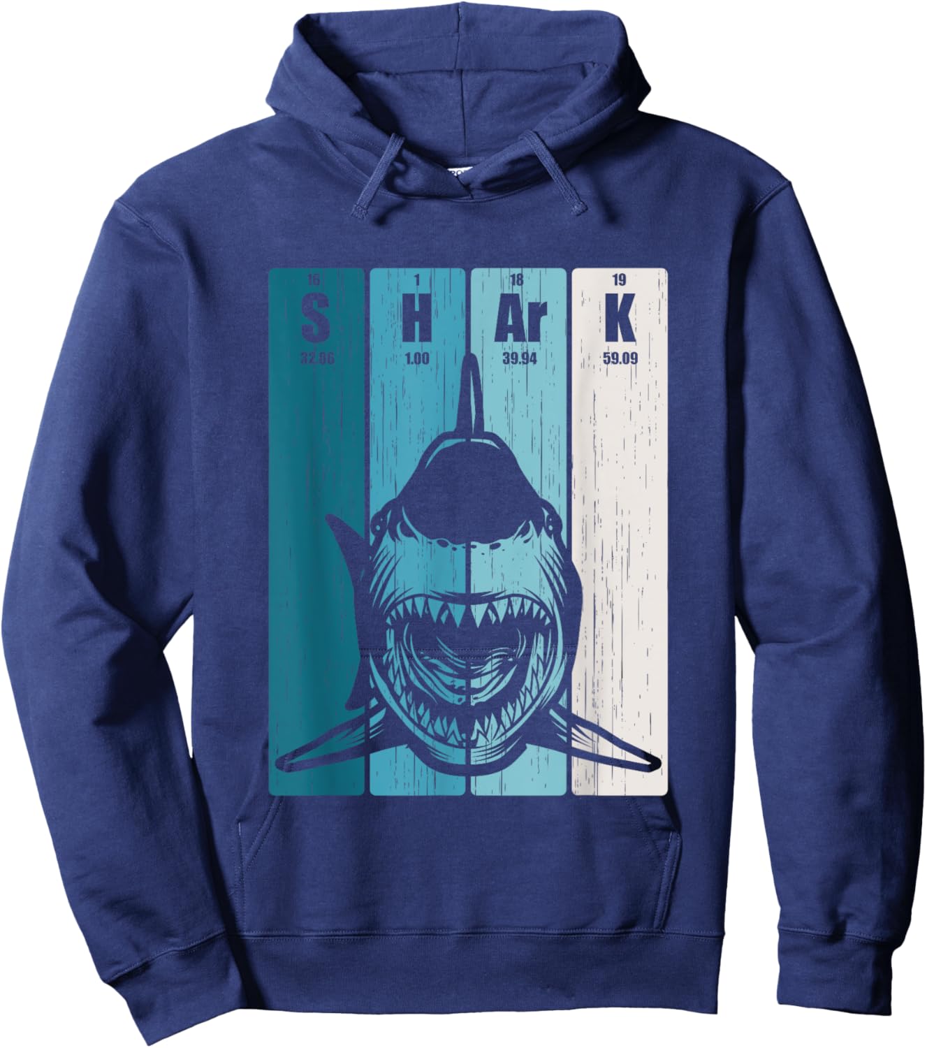 Funny Shark Periodic Table of Elements Shirt Shark Biologist Hoodie - Hoodie | Navy