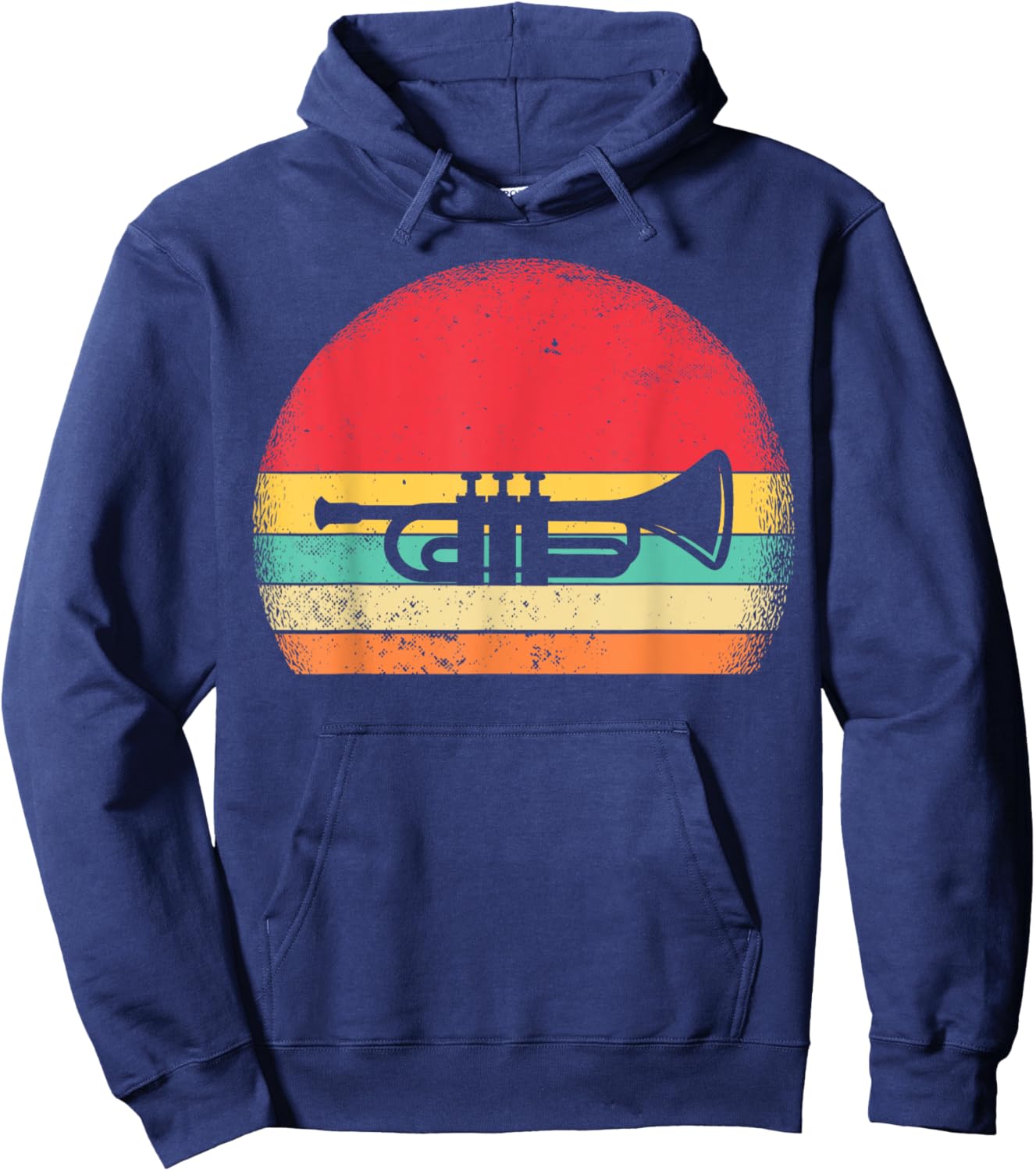 Vintage Retro Trumpet Retro Gift Women Boys Girls Hoodie - Hoodie | Navy