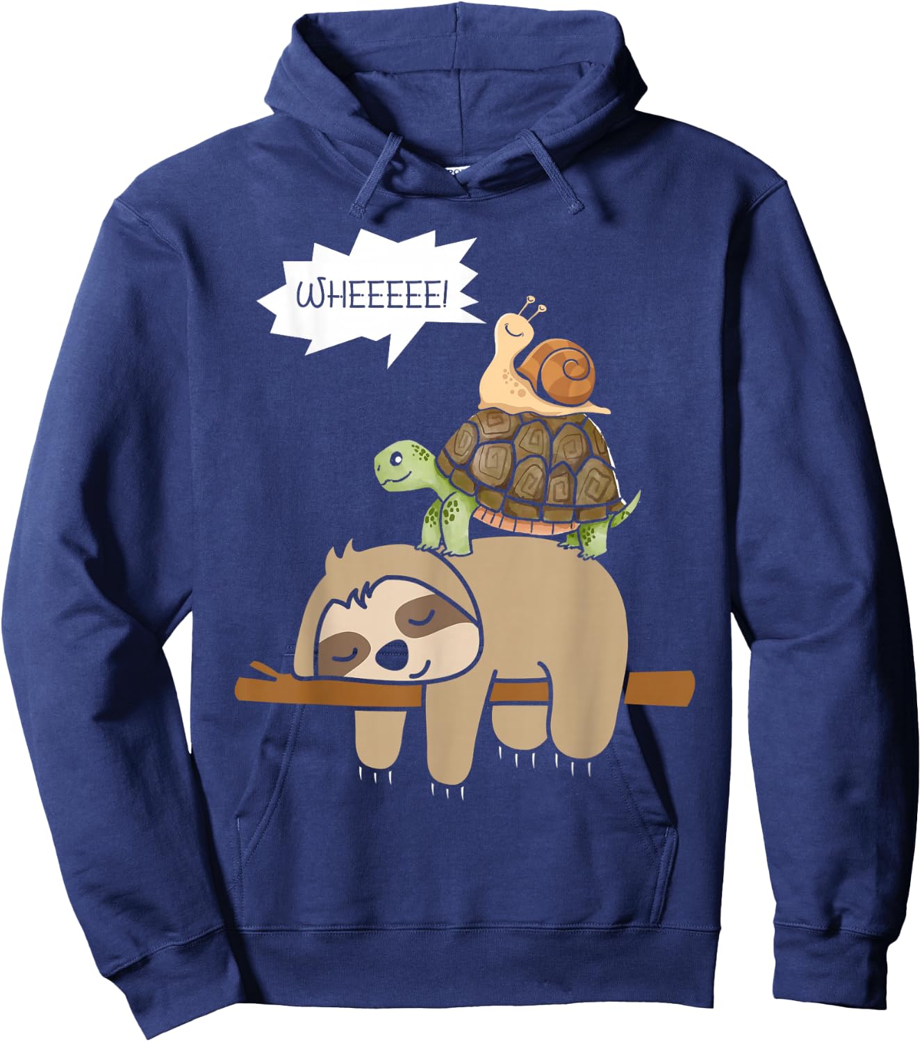 Zoo Animals Gift Snail Turtle Sloth Hoodie - Hoodie | Navy