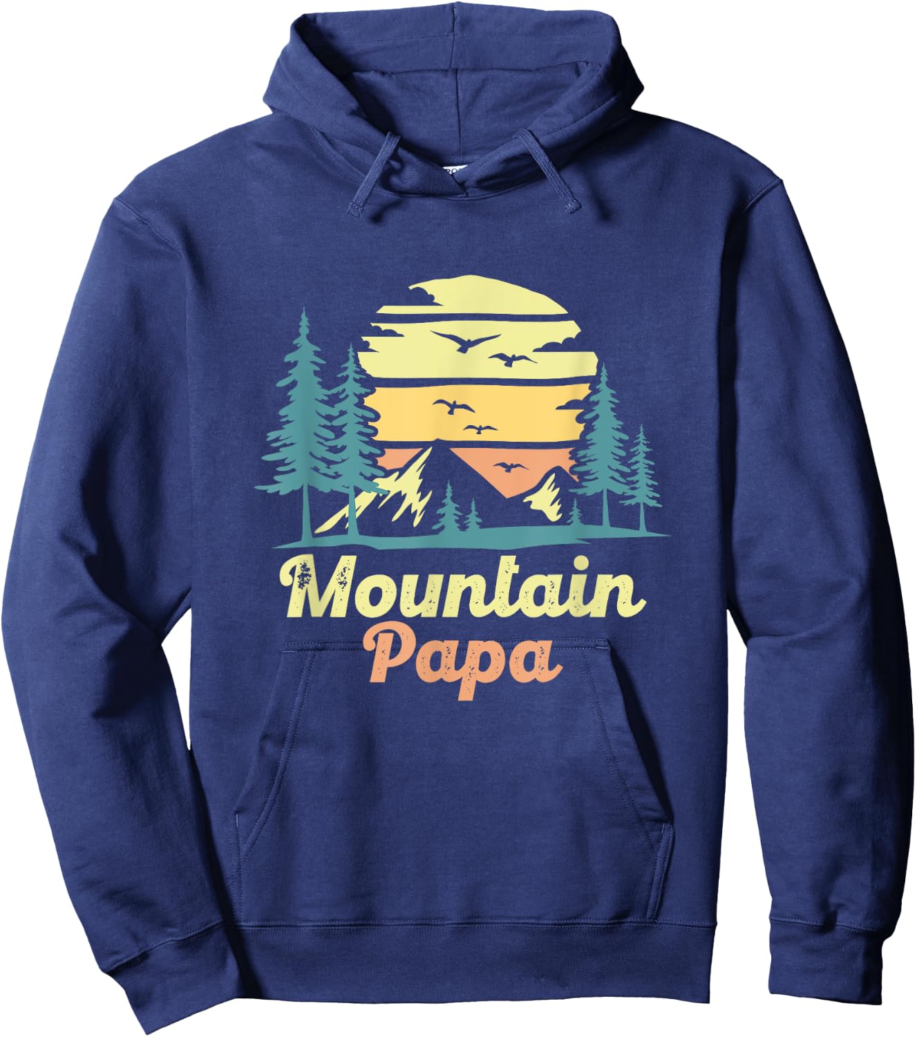 Mountain Papa Camping Hiking Dad Adventure Fathers Day Hoodie - Hoodie | Navy