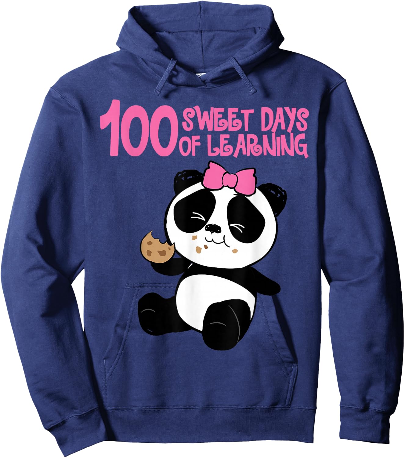 100 Shoulder Days - Kawaii Panda Girl Hoodie - Hoodie | Navy