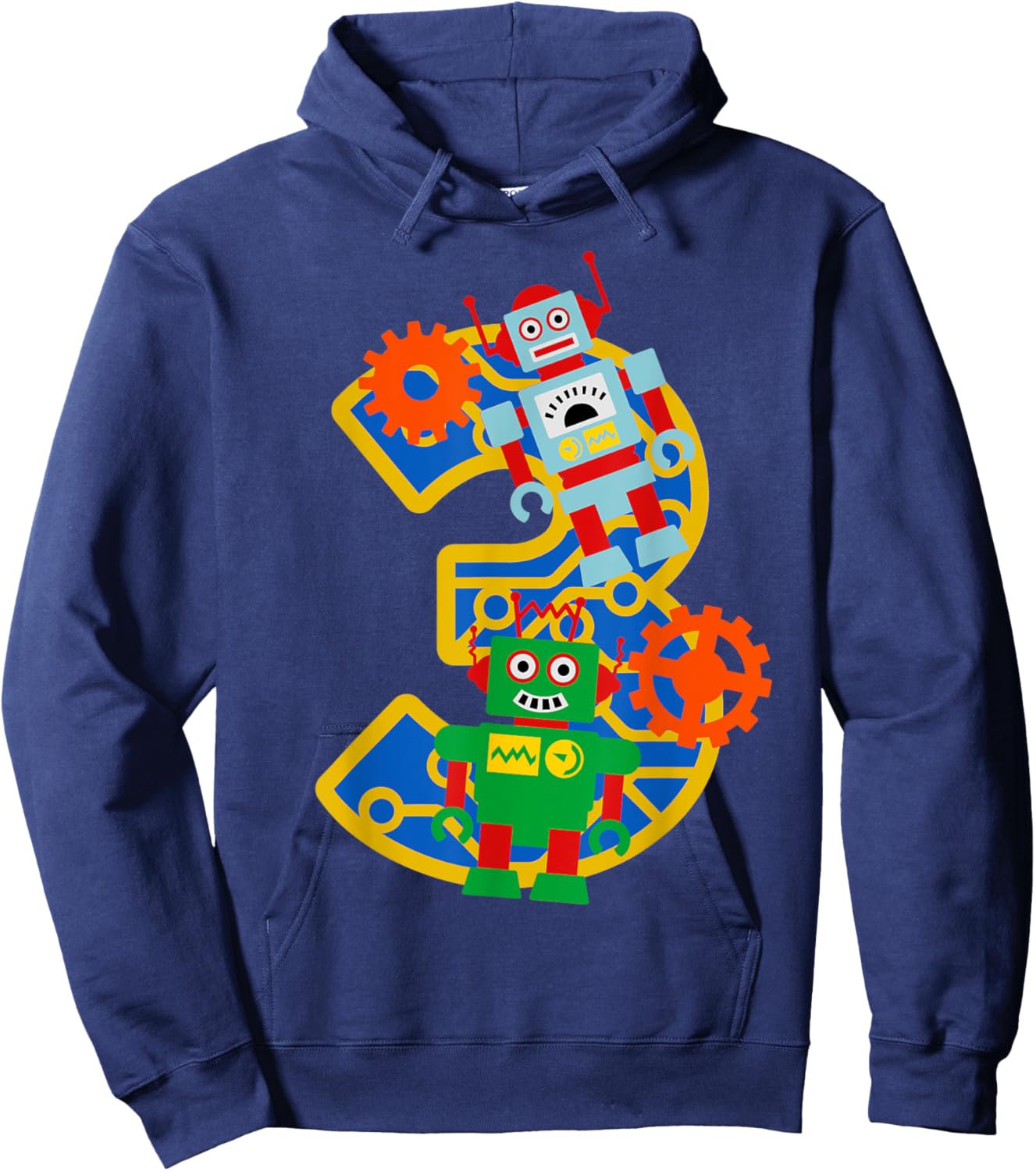 3rd Birthday Boy 3 Year Old Little Robot Robotics Engineer Hoodie - Hoodie | Navy