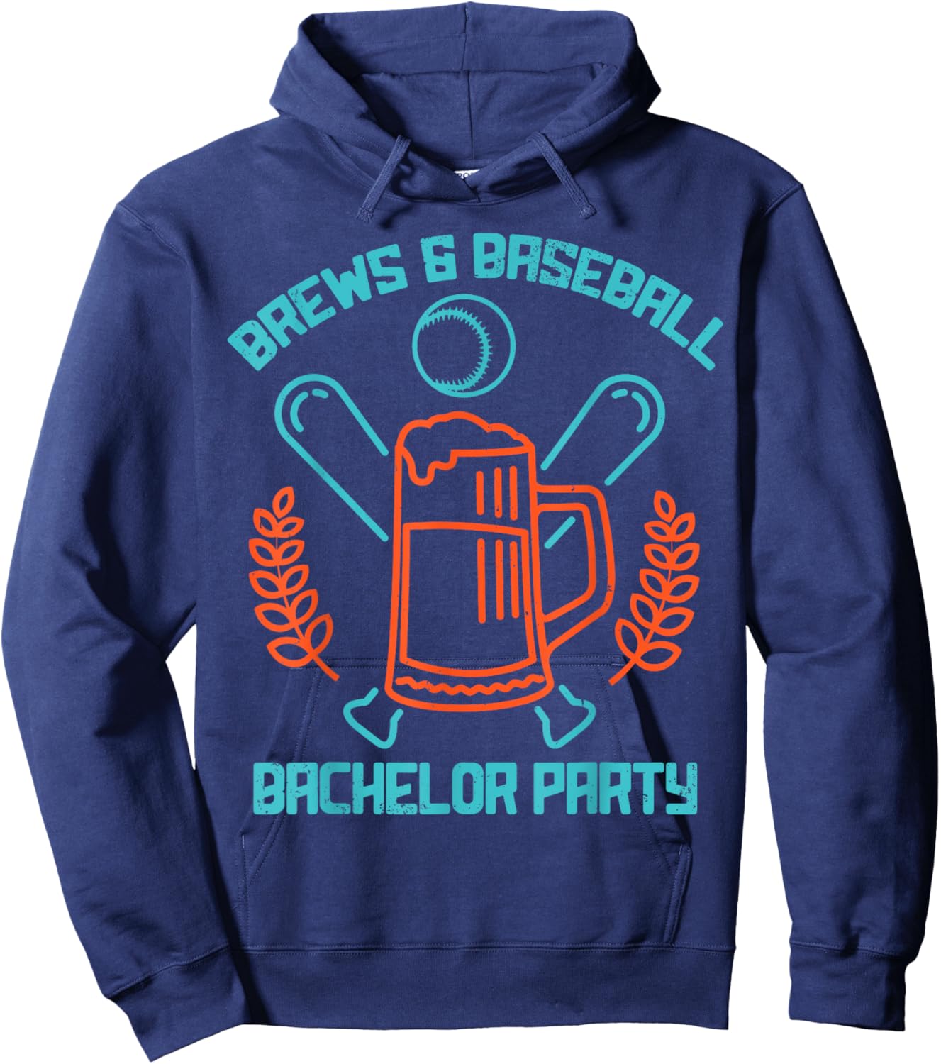 Brews & Baseball Bachelor Party, Best Baseball Fan or Player Hoodie - Hoodie | Navy