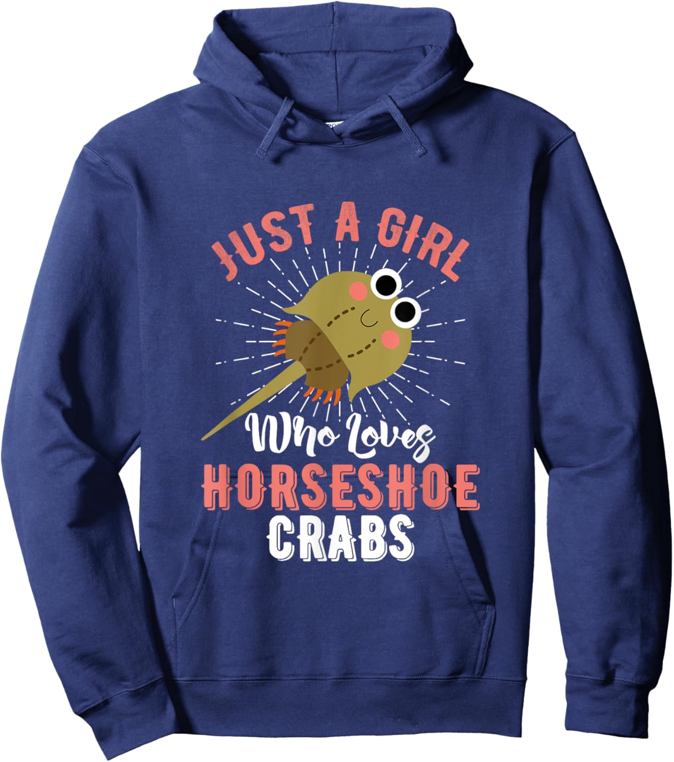 Just A Girl Who Loves Horseshoe Crabs Xiphosura Encycloart Hoodie - Hoodie | Navy