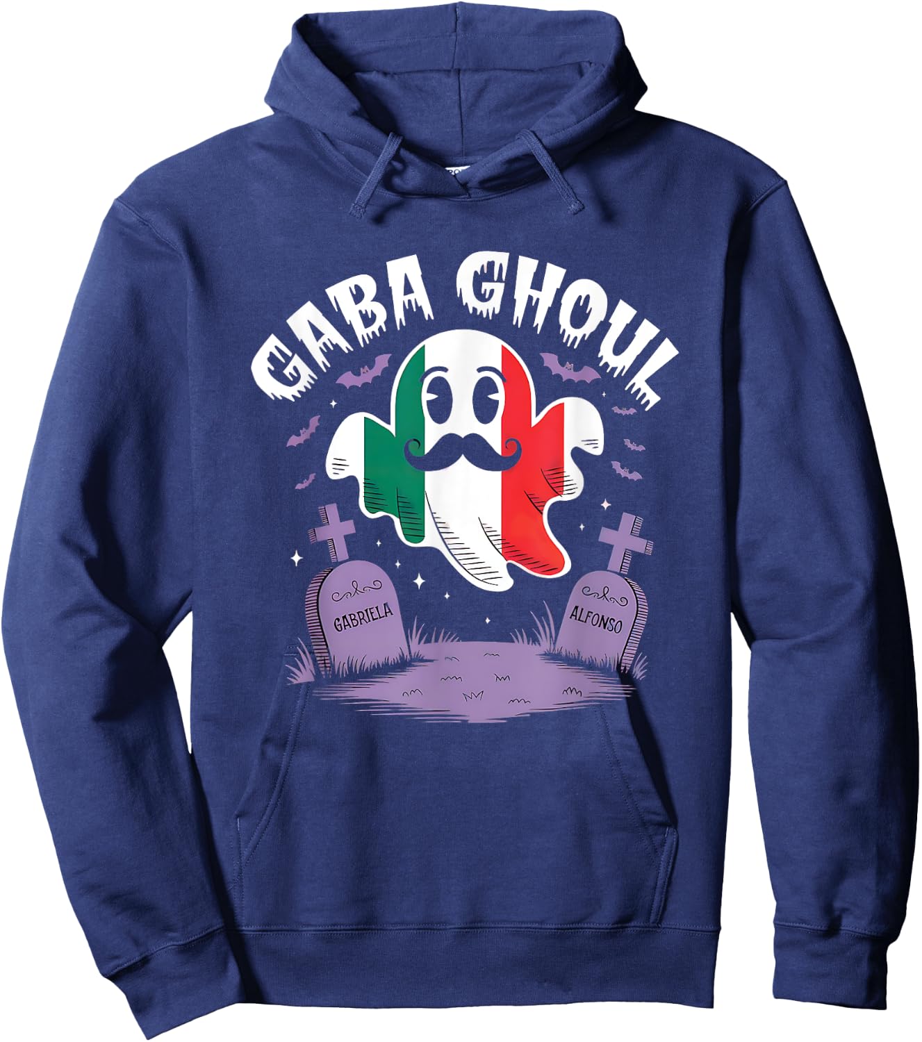 Halloween Graveyard Gaba Ghoul Ghost Funny Italian Gabagool Hoodie - Hoodie | Navy