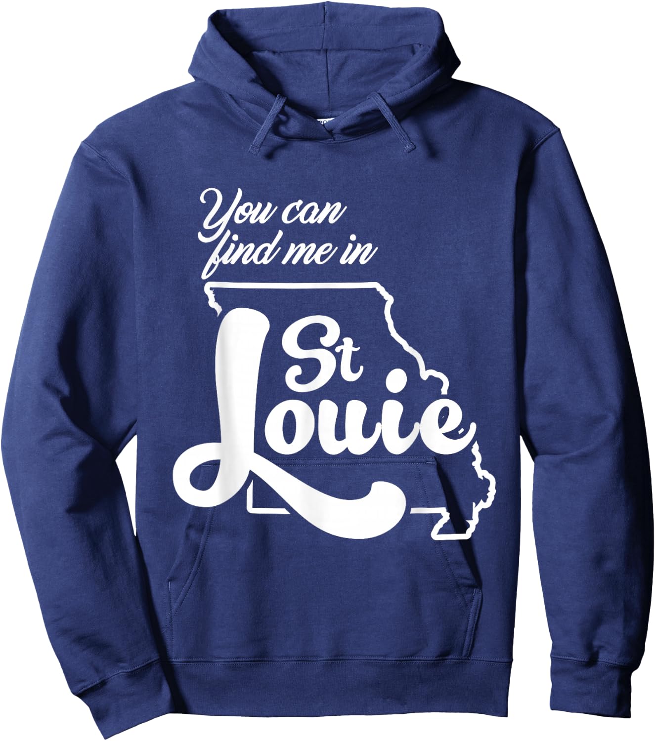 Derrty Ent Nelly St. Louie Country Grammar Blue Cotton , Men's Small, Classic Fit, Short Sleeve, , Letter Print, Flap Pocket Hoodie - Hoodie | Navy