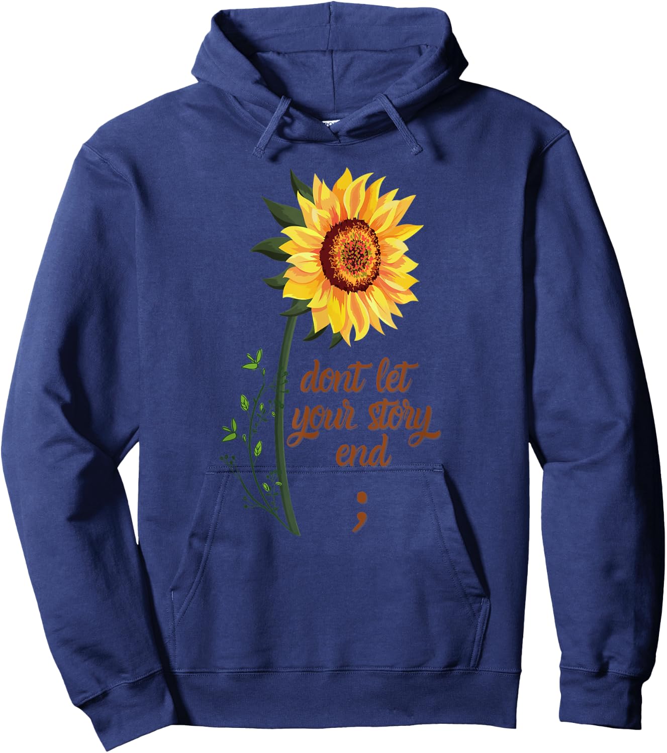 Mental Health Awareness Sunflower Don't Let Your Story End Hoodie - Hoodie | Navy