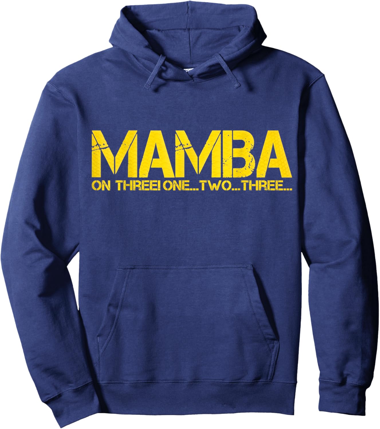 Basketball Hoop Champion Mamba ON Three Motivation Hoodie - Hoodie | Navy