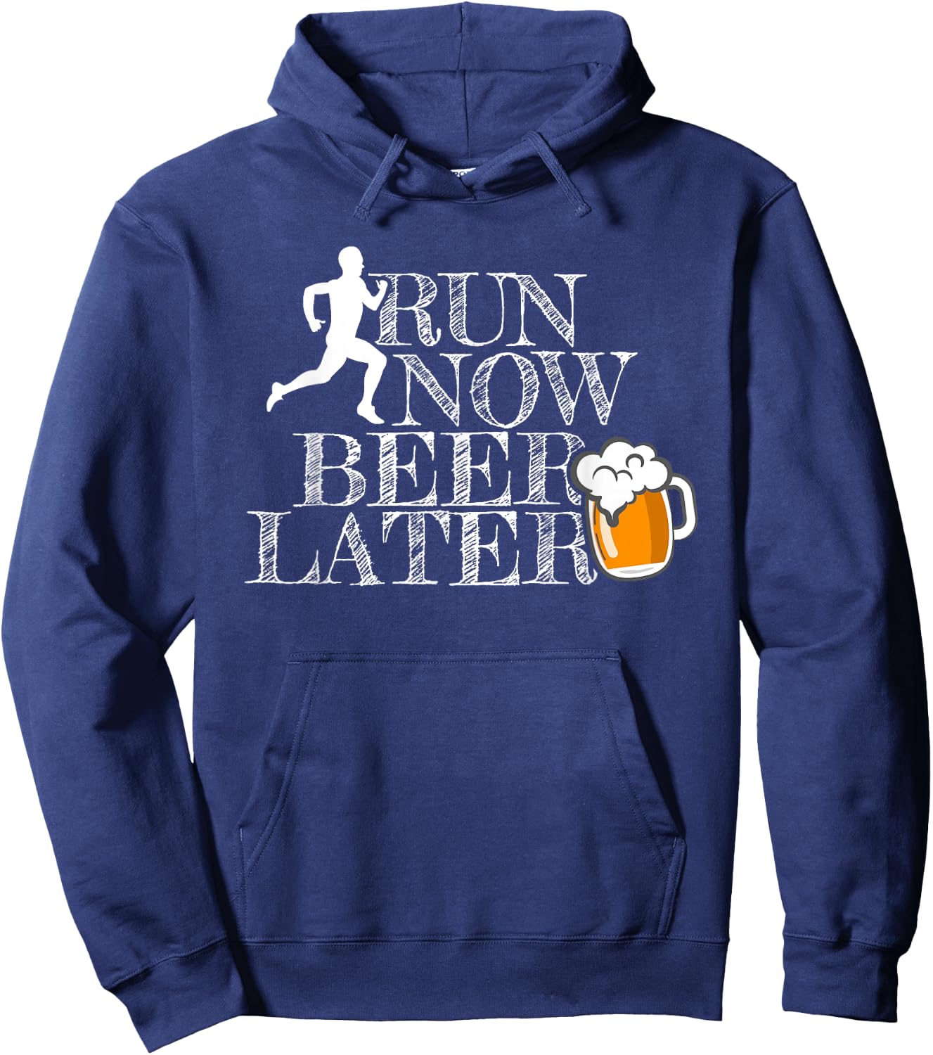 Run Now Beer Later Hoodie - Hoodie | Navy