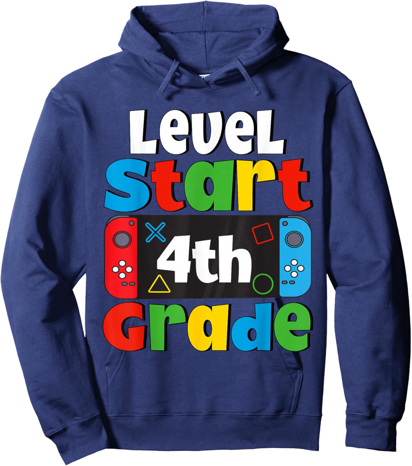 4th Grade Level Start First Day of 4th Grade Gaming Hoodie - Hoodie | Navy