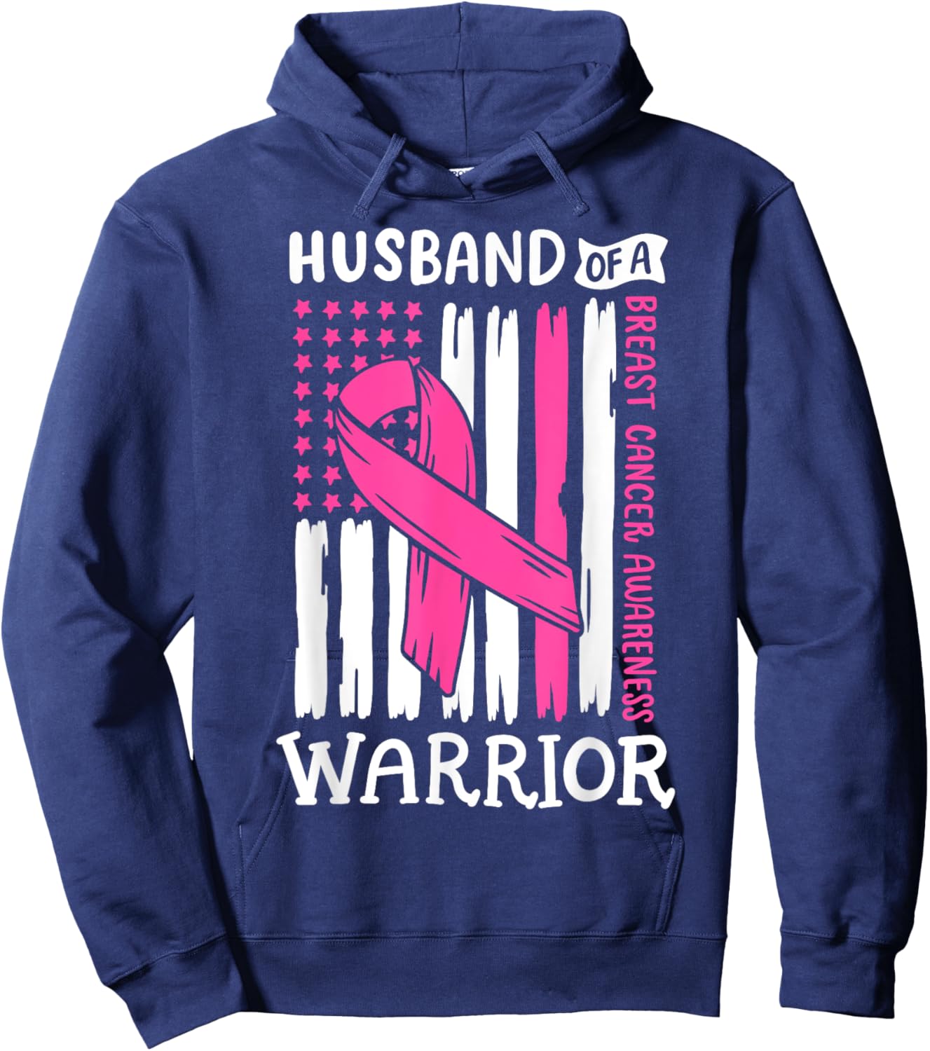 Breast Cancer Awareness Husband of A Warrior Support Squad Hoodie - Hoodie | Navy
