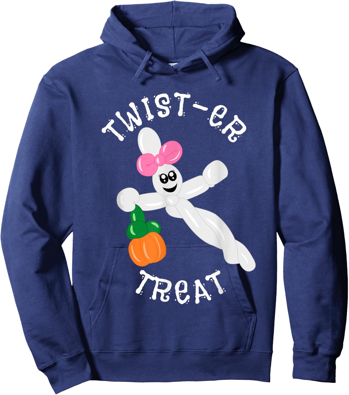 Balloon Animal Twister Treat Halloween Ghost Pumpkin Hoodie - Hoodie | Navy