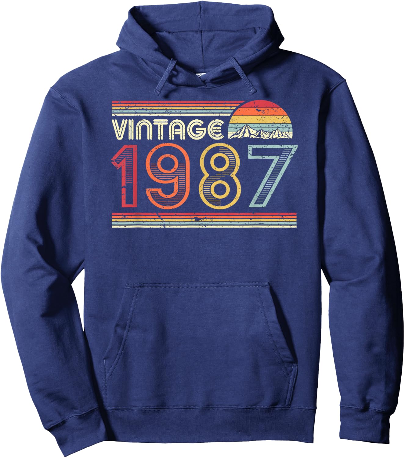 1987 Vintage Shirt, Birthday Gift . Retro Style Hoodie - Hoodie | Navy