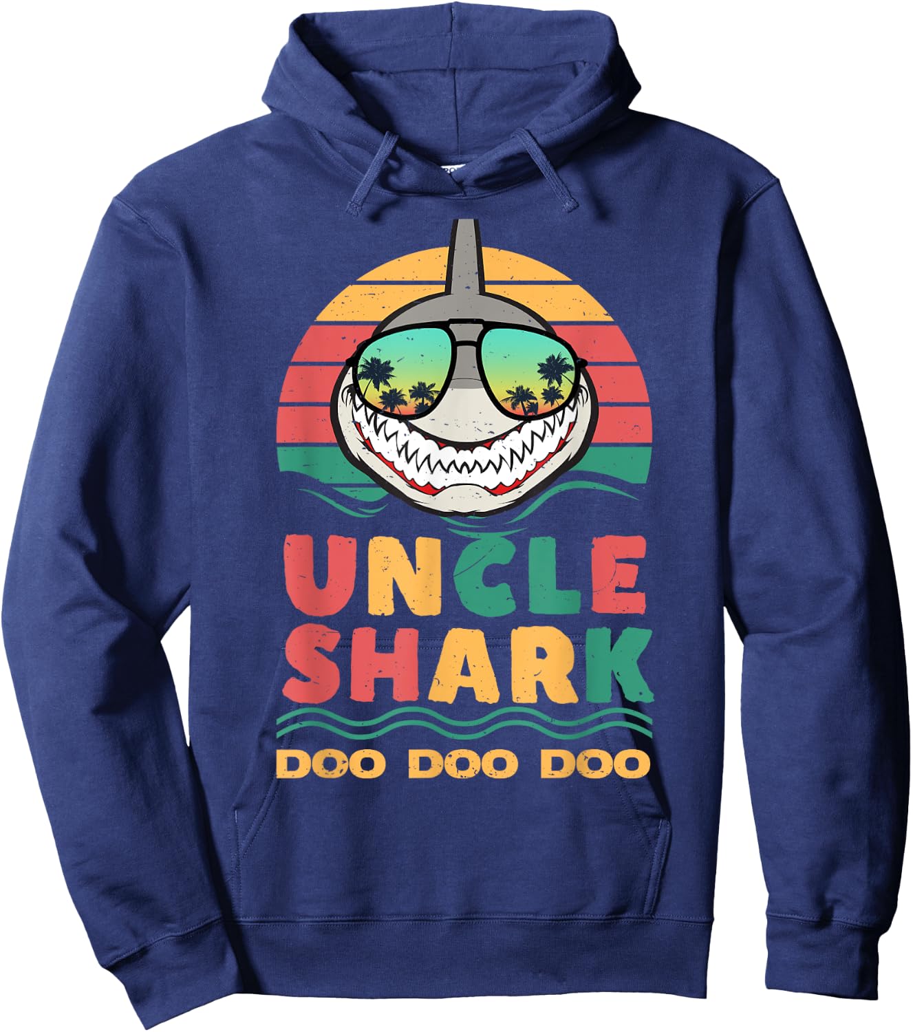 FAMILY 365 Uncle Shark Father's Day Papa Dad Uncle Men Gift Hoodie - Hoodie | Navy