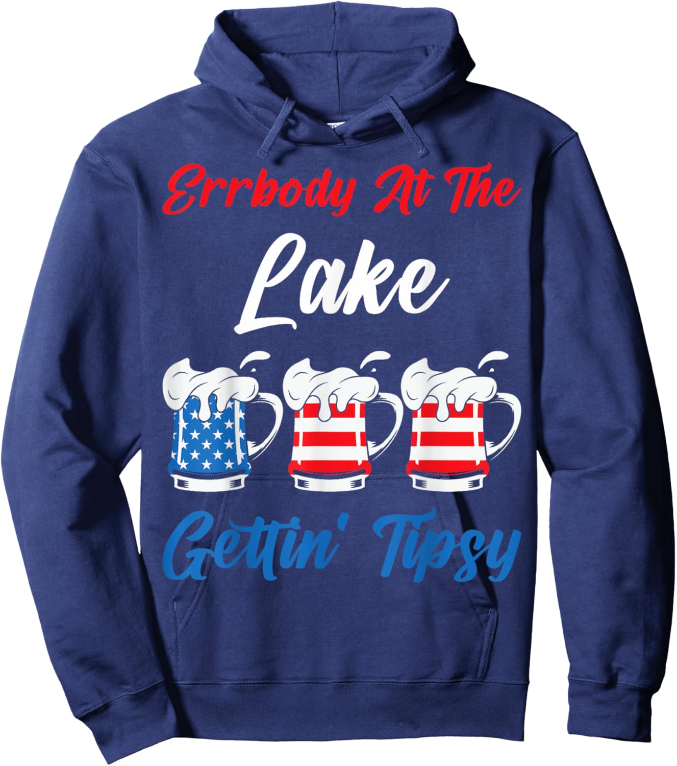 4th July Errbody At The Lake Gettin Tipsy Summer Vacation Men Women Hoodie - Hoodie | Navy