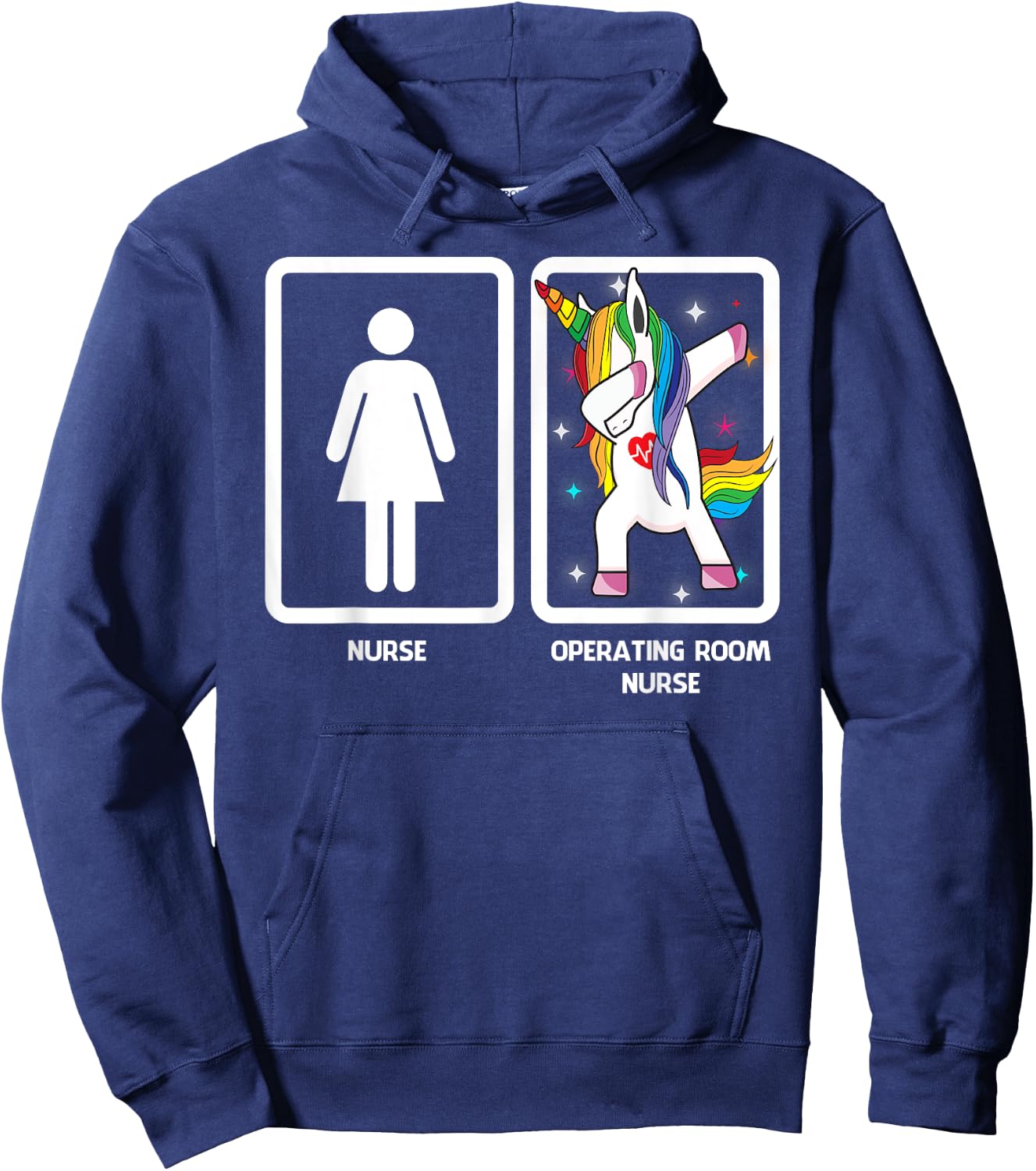 Operating room nurse Unicorn Dabbing Funny Dabbing Hoodie - Hoodie | Navy