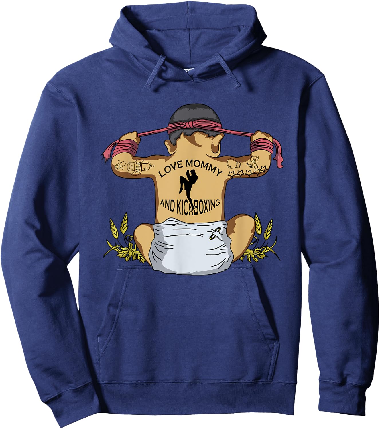 Kickboxing Muay Thai Training Fitness Baby Love Mommy Gift Hoodie - Hoodie | Navy